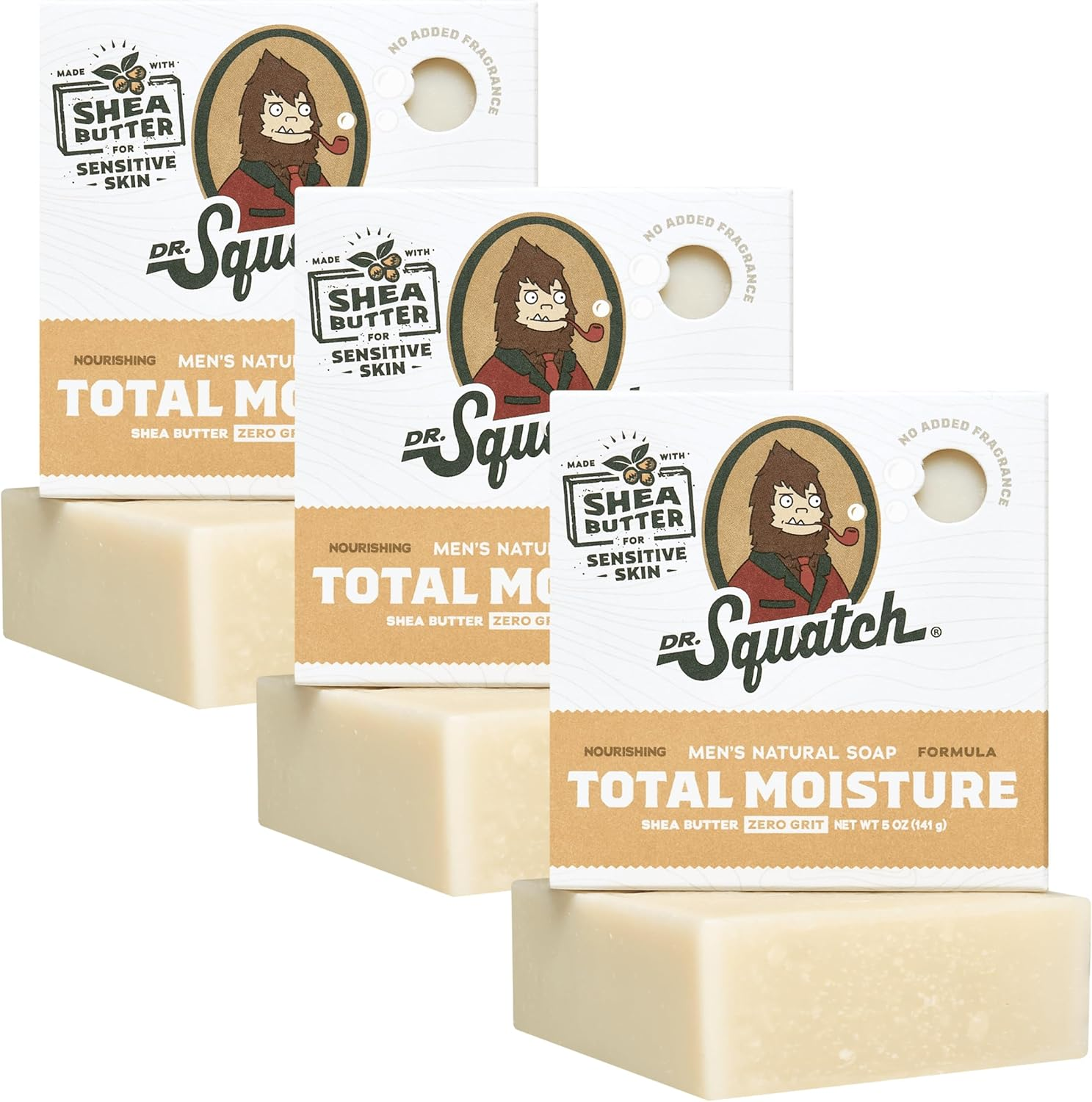 Dr. Squatch Men'S Natural Bar Soap Made from Natural Oils - 3 Pack - Cold Process Soap with No Harsh Chemicals - Moisturizing Unscented with Shea Butter &ndash; 5Oz, 3 Pack image number 4