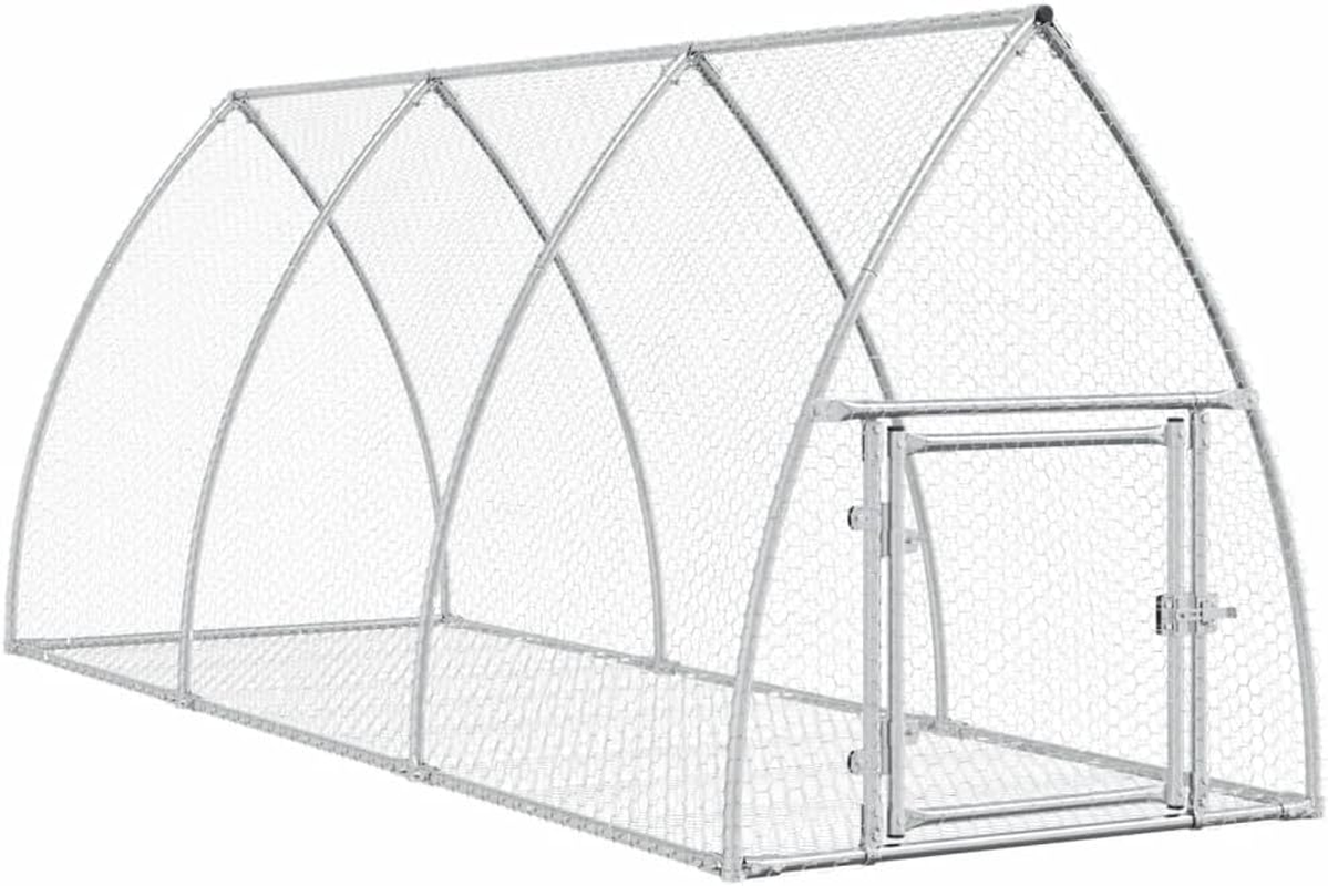 Vidaxl Rabbit Hutch - Galvanised Steel Animal Cage for Rabbits, Ducks & Poultry - Outdoor Metal Pen 105X300X120 Cm image number 4