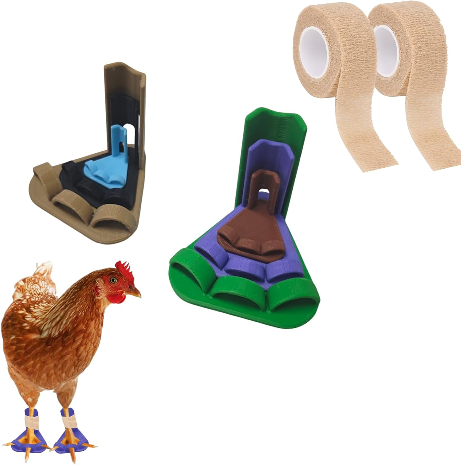 6 Sizes Chicken Leg Splint for Chickens at Different Stages of Growth Chicken Splint for Chicken Foot Fractures, Curled Toes, Osteoarthritis and the Treatment of Plantar Warts. image number 3