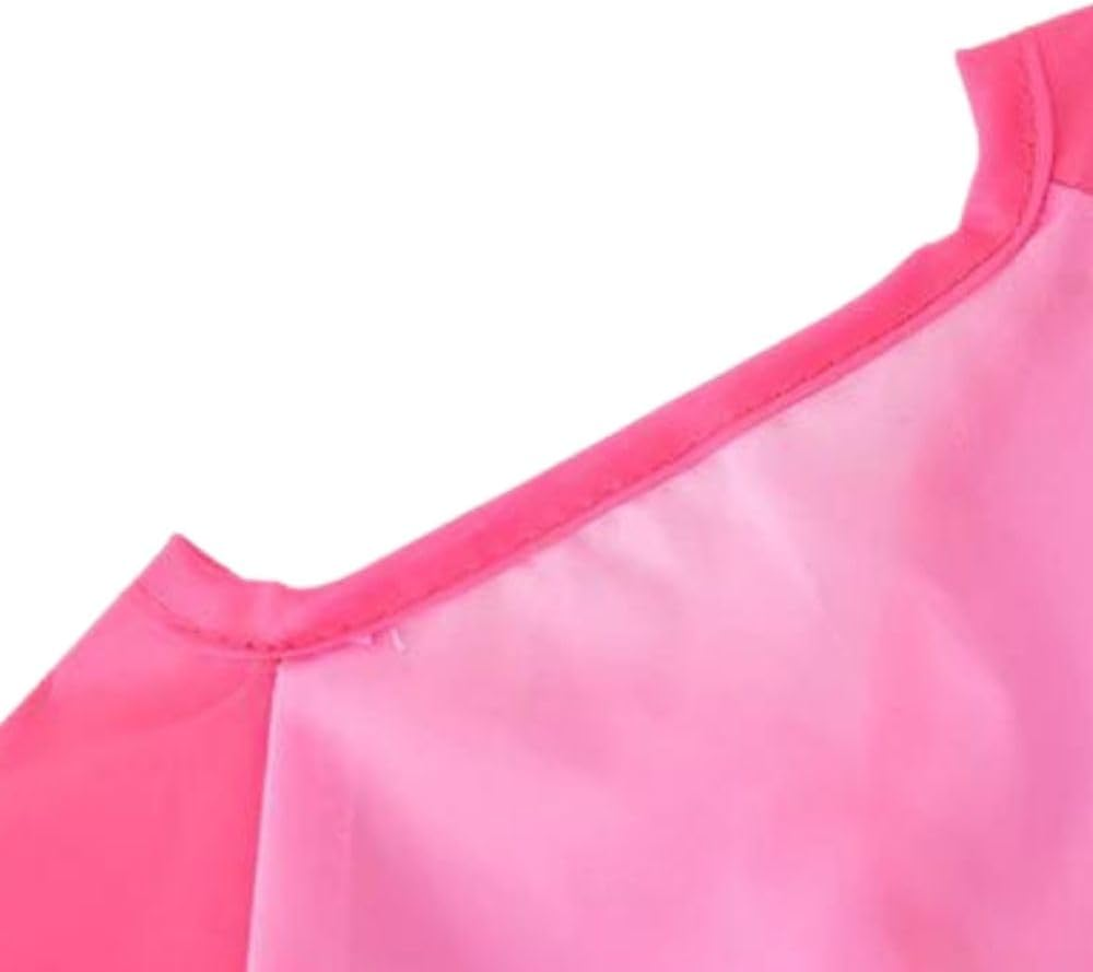 Waterproof Art Smock, Children Painting Smock, Kids Art Apron Long Sleeve for Toddler with 3 Roomy Pockets for Cooking, Baking, Pink - Blue image number 6