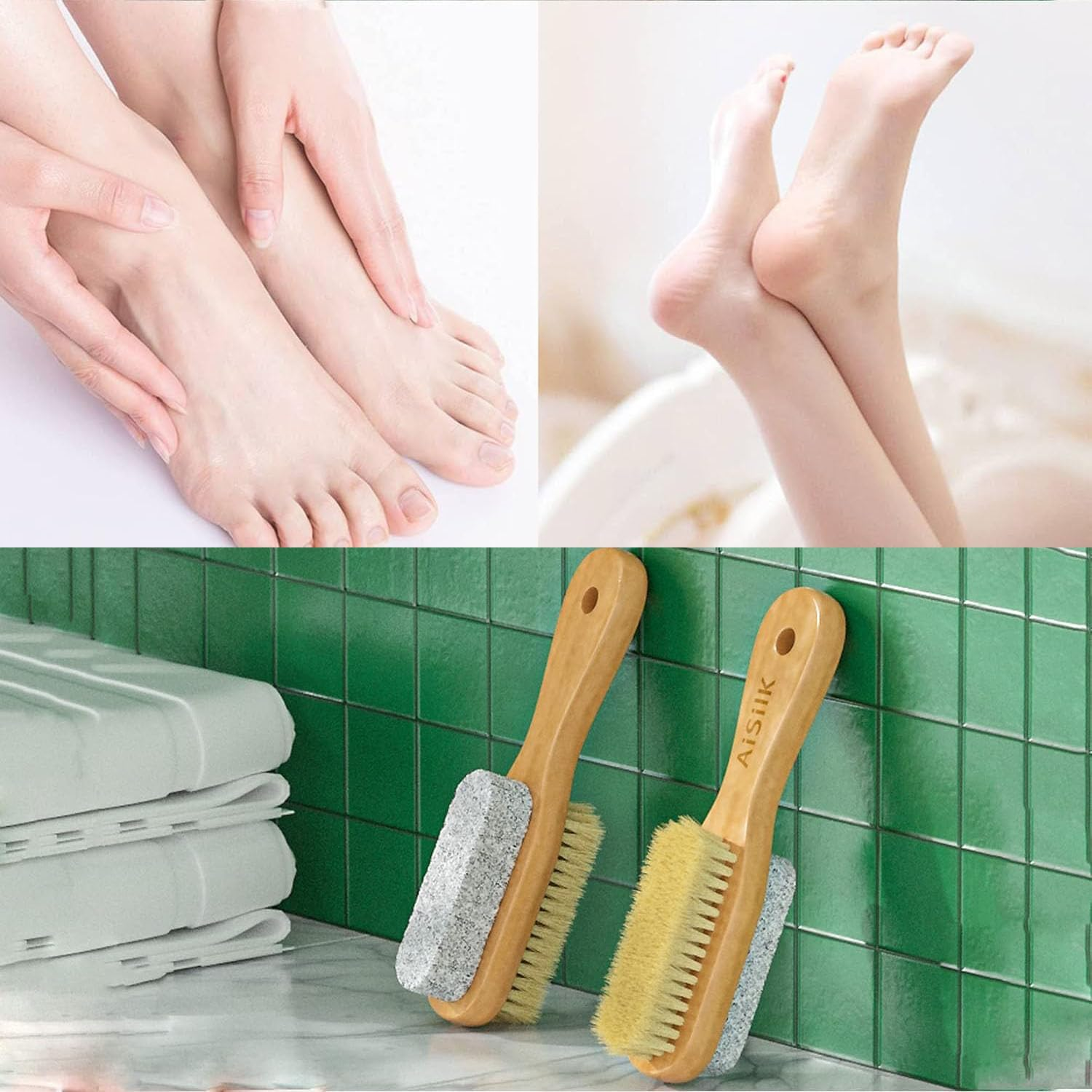Shengsenfu 5 Pcs Dry Brushing Body Brush Set - Wood Long Handle Back Scrubber Brush, Face Brush, Feet Brush, Massage Nodules Brush for Lymphatic Drainage, Natural Boar Bristle Body Brush, Radiant Skin image number 6