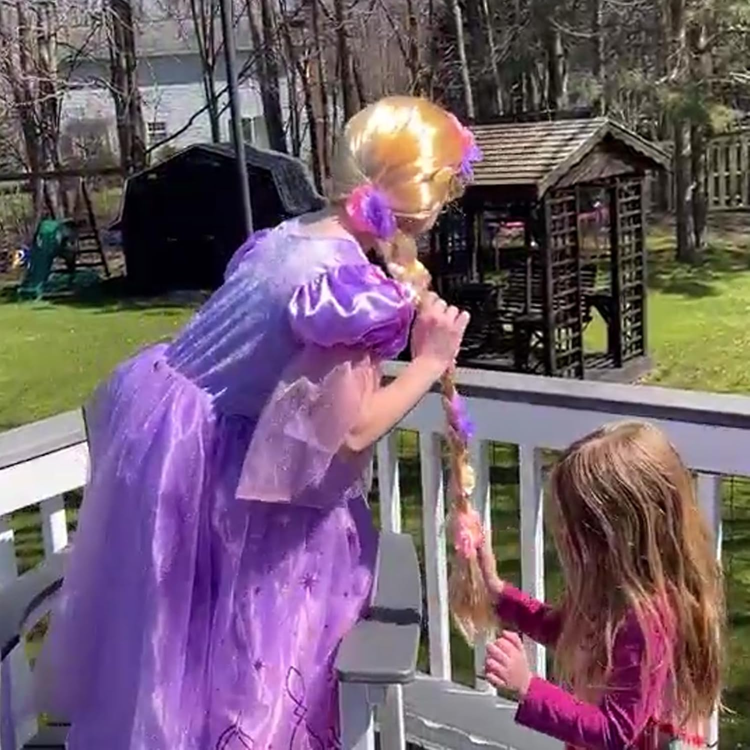 Sincere Party Girls Princess Costume Accessories Fancy Dress up Cosplay Exquisite Match Sets Rapunzel Wigs Rapunzel Braids for Girls