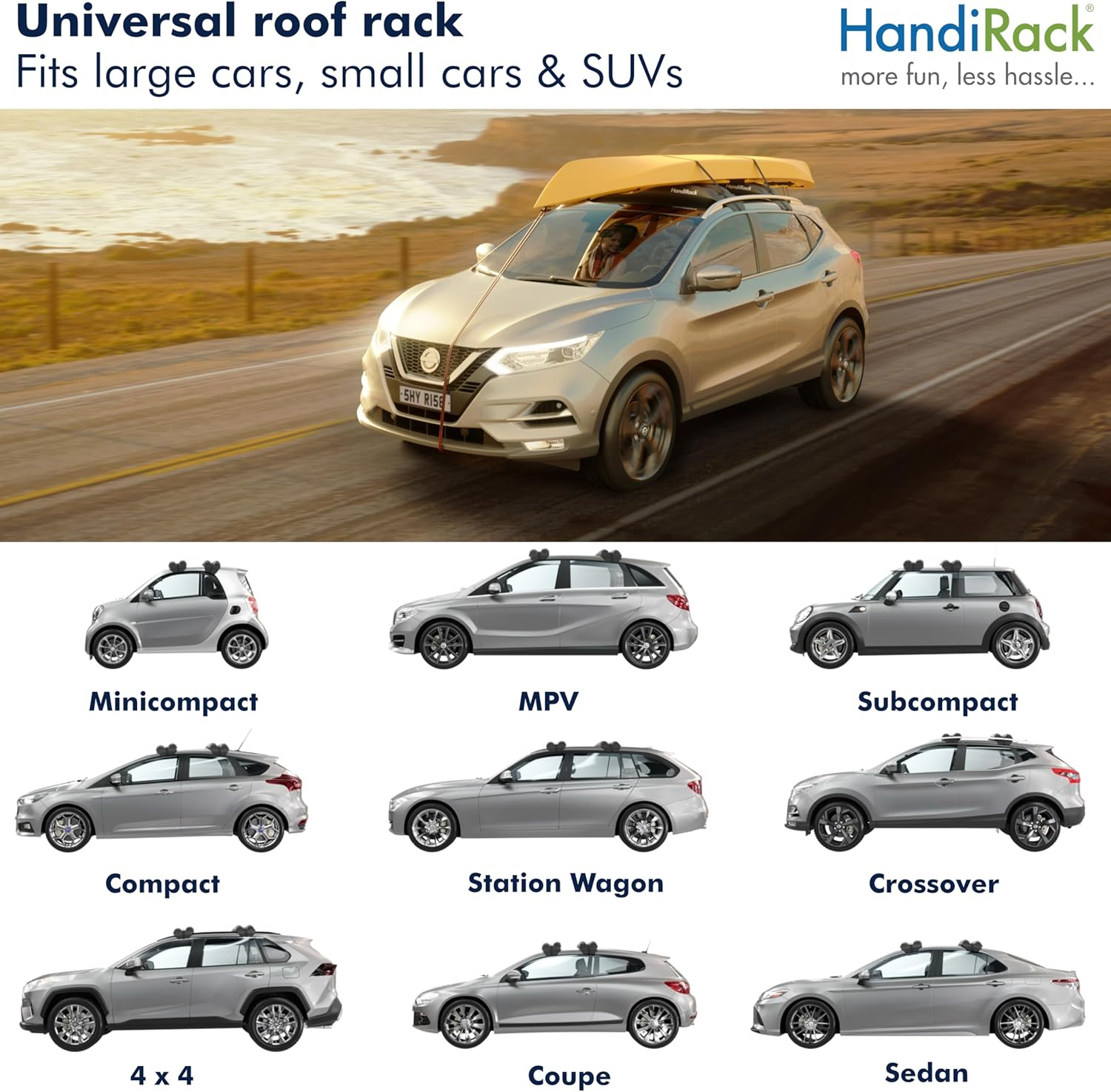 Handirack - Universal Inflatable Roof Rack Bars (Black) - Free TIE Downs Included - Fits Most Cars and SUVS image number 6