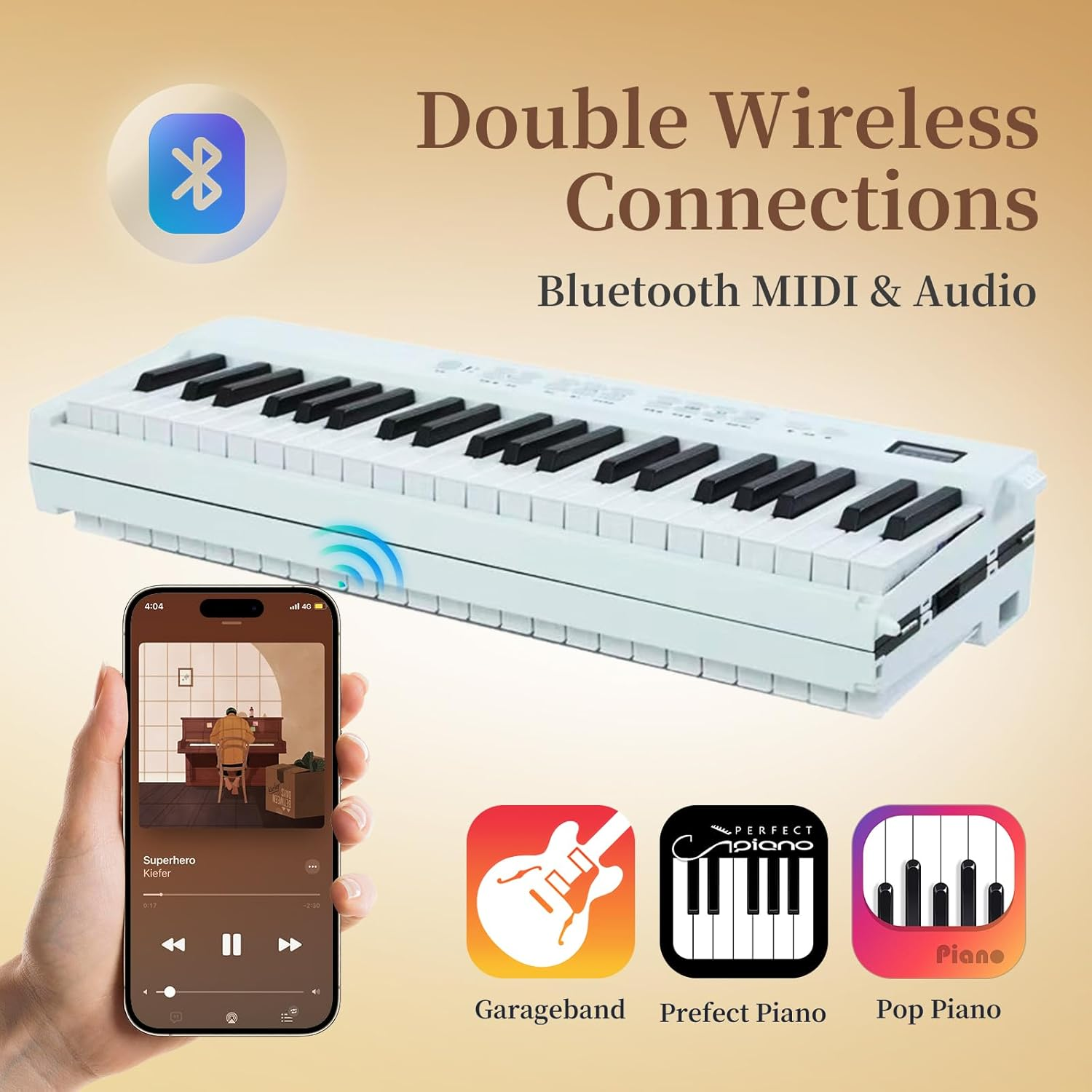 88-Key Portable Folding Electronic Keyboard, Digital Piano,Foldable Piano, 128 Timbres, 128 Rhythms, 80 Demo Songs, 64 Polyphonic, 22Mm Wide Keys, Australian Plug. (Black) image number 1