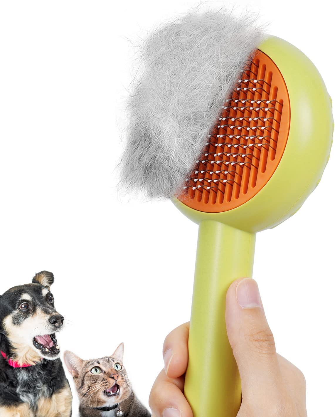 Effortless Pet Grooming Brush, Self-Cleaning Slicker Brush for Cats and Dogs - Removes Mats, Tangles, and Loose Hair - Ideal for Short or Long Haired Pets (Donut Design) image number 3