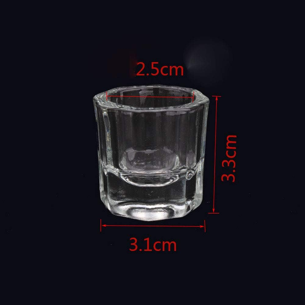 4 Pcs Mini Glass Crystal Cup Nail Art Acrylic Liquid Powder Dappen Dish Bowl Glassware Nail Art Tools