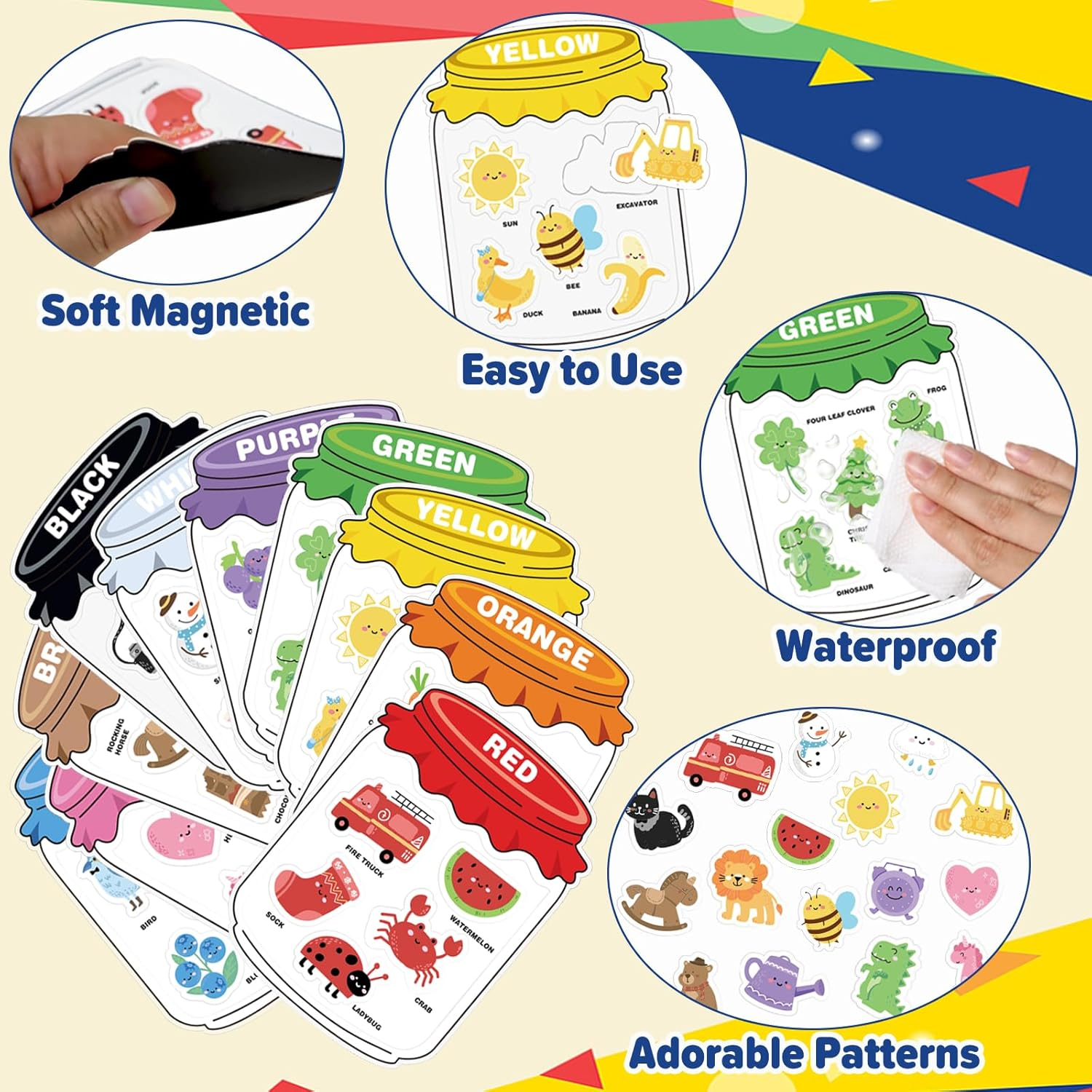 10 Pieces Color Sorting Toys, Educational Flash Cards image number 2