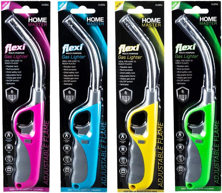 Home Master 4PCE Flexible Gas Lighter Bend and Stretch Refillable Safety Lock image number 2