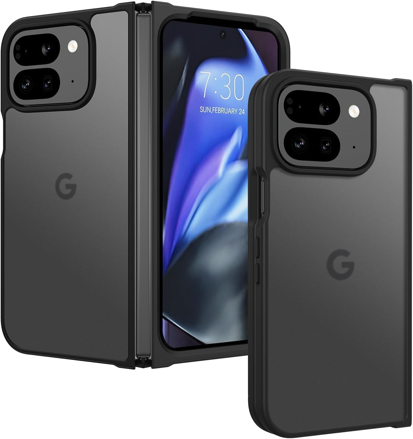 RUNGOS for Google Pixel 9 Pro Fold Case [12Ft Military Grade Drop Tested] [Ultimate Silky Touch] Translucent Matte Cover for Pixel 9 Pro Fold Case, Anti-Fingerprints Slim Shockproof Cover 2024, Black