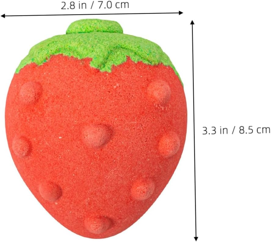 Baluue 4Pcs Strawberry Bath Salt Rich Foaming Bath for Relaxation Portable Bathing Vibrant Colors and Scents for Home Use and Travel image number 6
