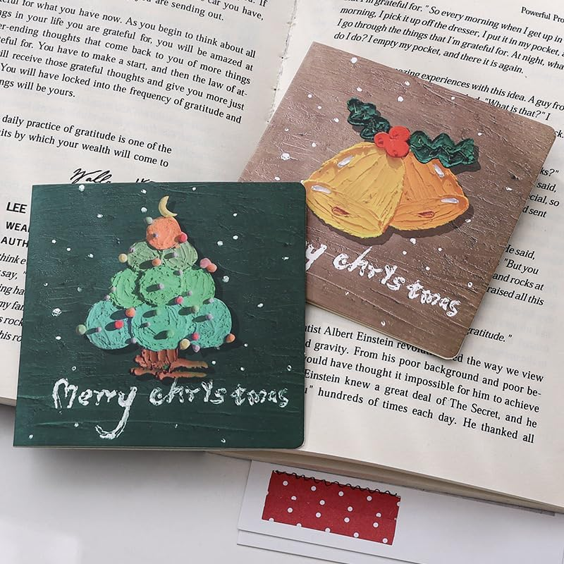 6 Pack Christmas Cards, Small Greeting Cards Bulk with Envelopes in 6 Styles, Silver Pressed Craft, Sealing Stickers Perfect for Christmas Dream image number 2