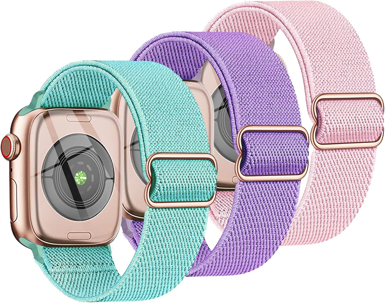 [3 Pack] Stretchy Nylon Strap Compatible with Kids Apple Watch Band, Replacement Bands for Iwatch Ultra Series 8 7 6 5 4 3 SE SE2 38Mm 40Mm 41Mm & 42Mm 44Mm 45Mm 49Mm for Boy Girl Small Wrist.