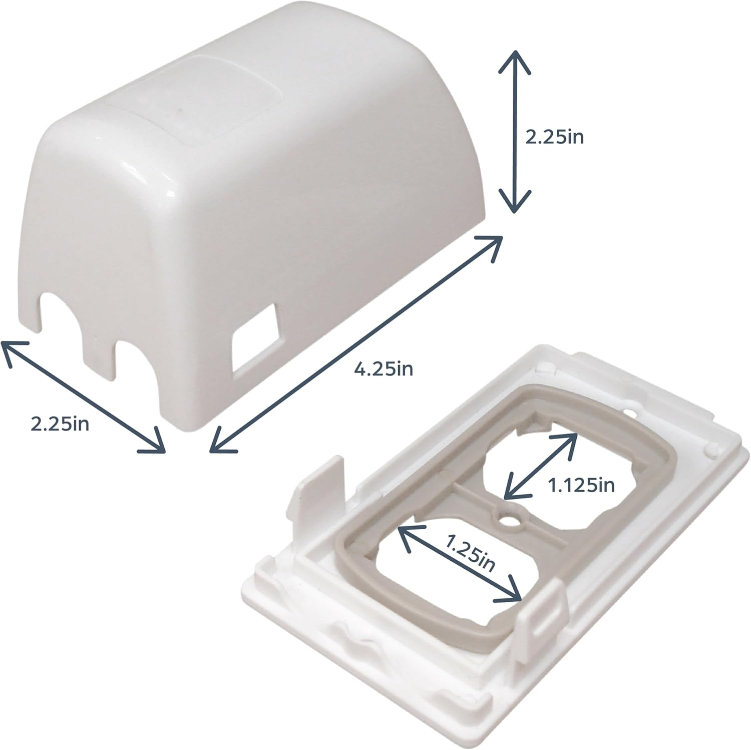 Dreambaby Dual Fit Outlet Plug Cover - Model L907 - Electrical Socket Guard for Standard and Decora, White, 2 Count (Pack of 1) image number 3