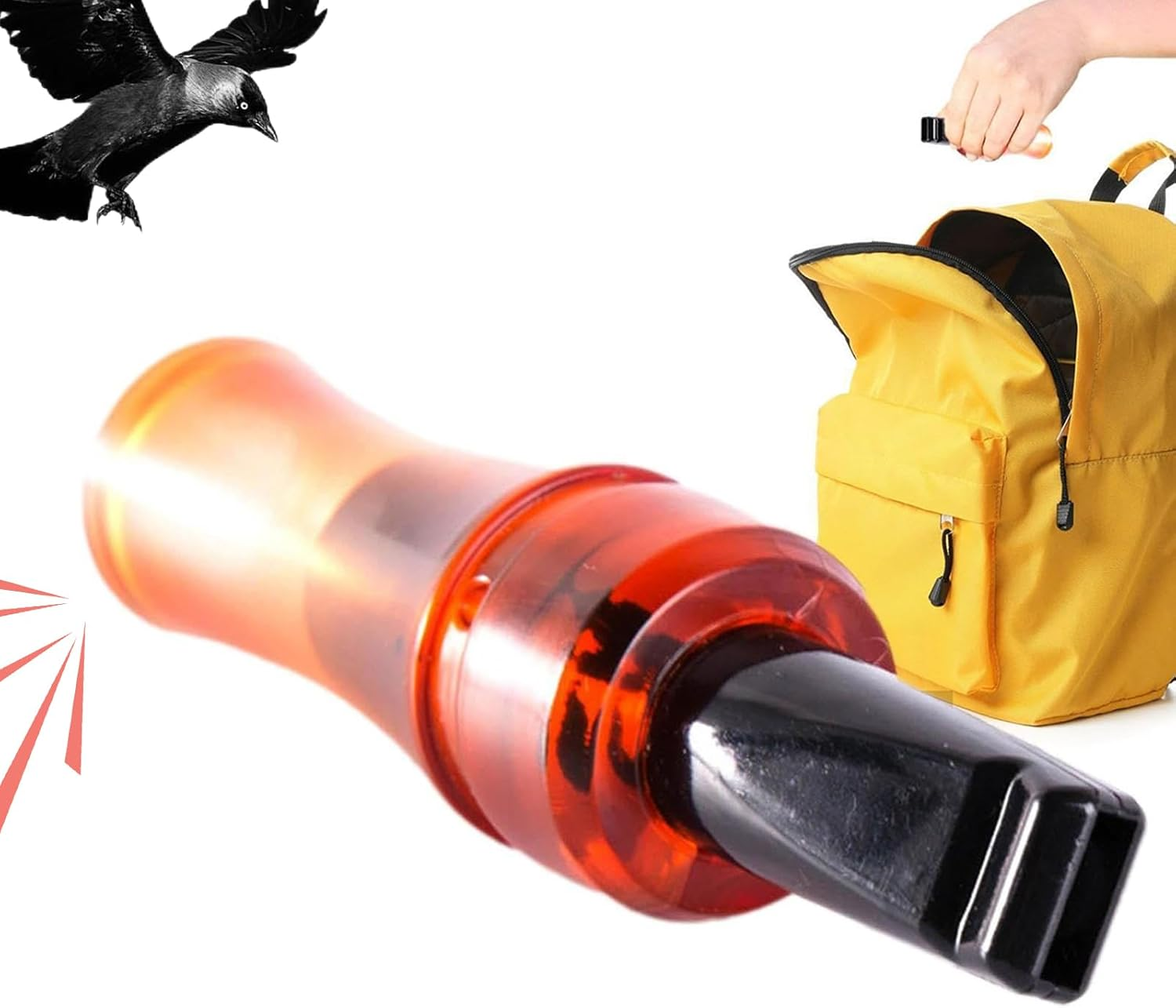 Crow Caller, Hunting Bird Decoy Tool, Realistic Sound Bait, 14X5X5 Cm Wildlife Tracking Game Call, Portable Outdoor Survival Camping, Hiking, Scouting, Beginners, Professionals image number 1