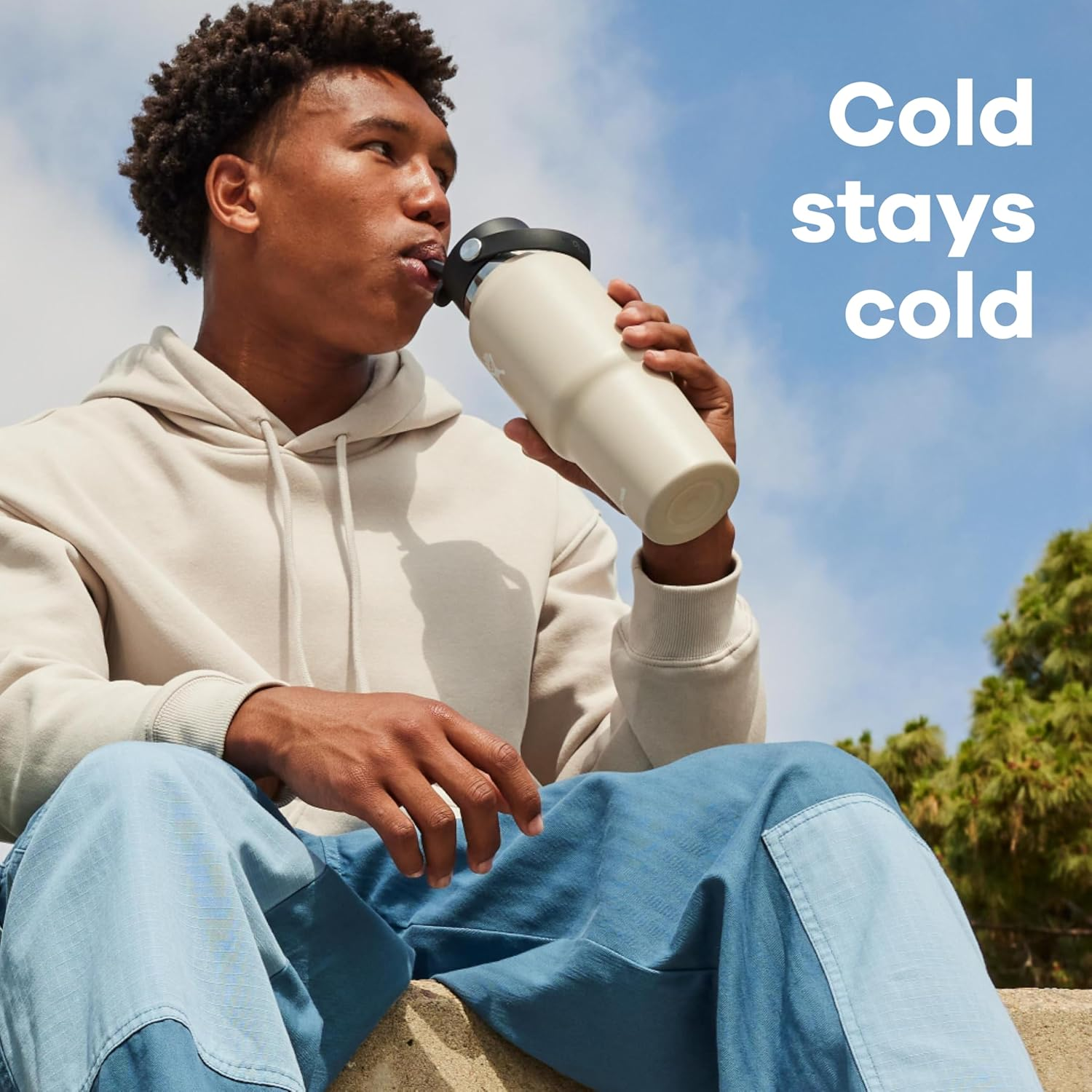 Hydro Flask 32 Oz Wide Flex Straw Travel Bottle Ivory - Agave image number 4