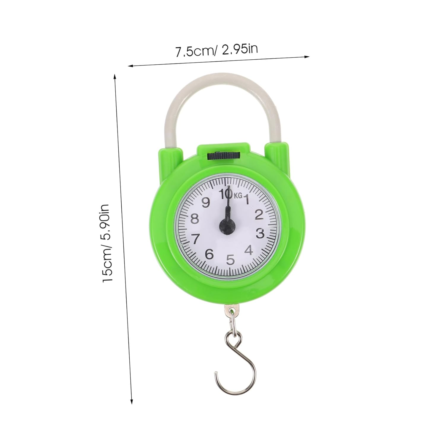 WEKADRIN Portable Manual Spring Luggage Scale with Hook High Precision Travel Suitcase Weight Scale Fluorescent Green image number 4