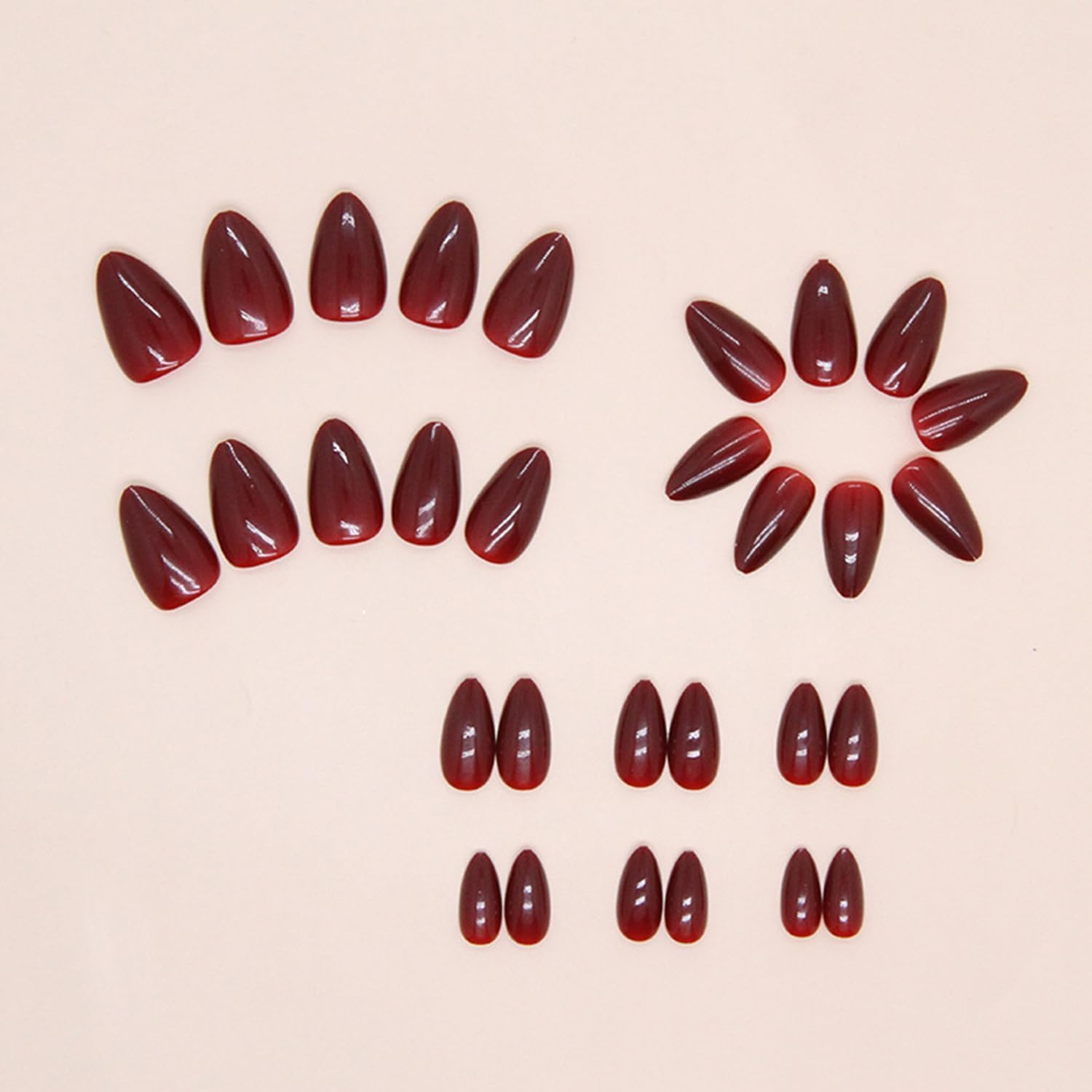 24 PCS Press on Nails Short False Nails Acrylic Nail Design Nails Full Cover Glue on Nails Stick on Nails for Women Girls Manicure Art Decorations (Nails1) image number 1