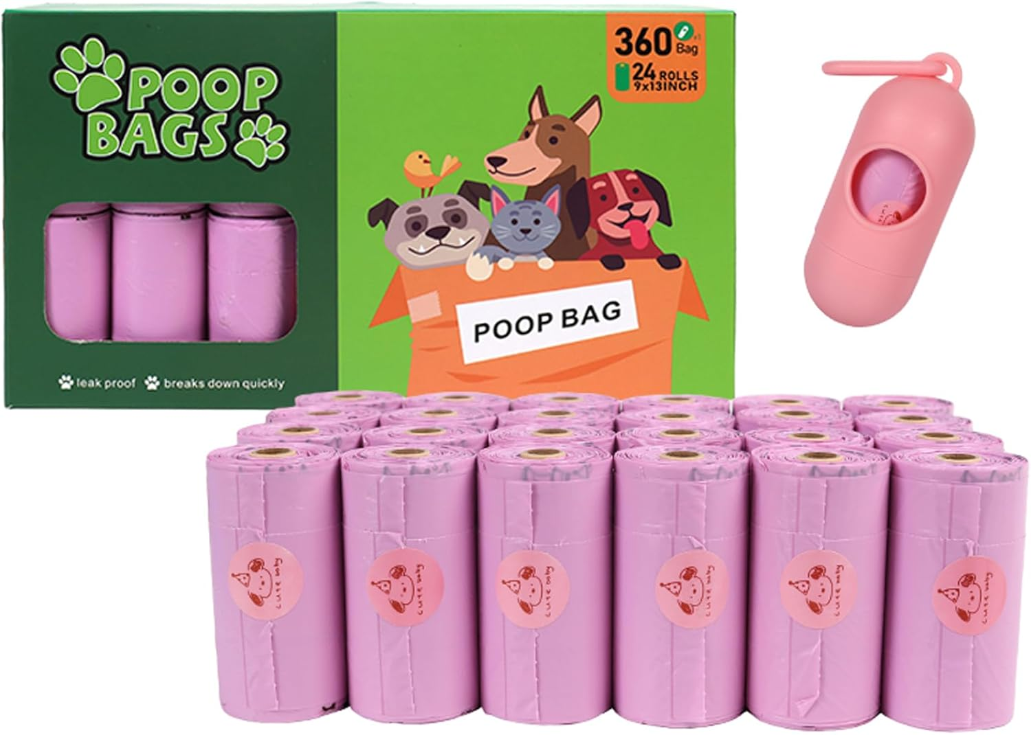 AUTENS Disposable Diaper Bags for Baby &ndash; 24 Rolls (360 Bags) | Leak-Proof, Scented Nappy Sacks with Dispenser | Eco-Friendly Biodegradable Disposal Bags for Diapers, Pets & Travel image number 3