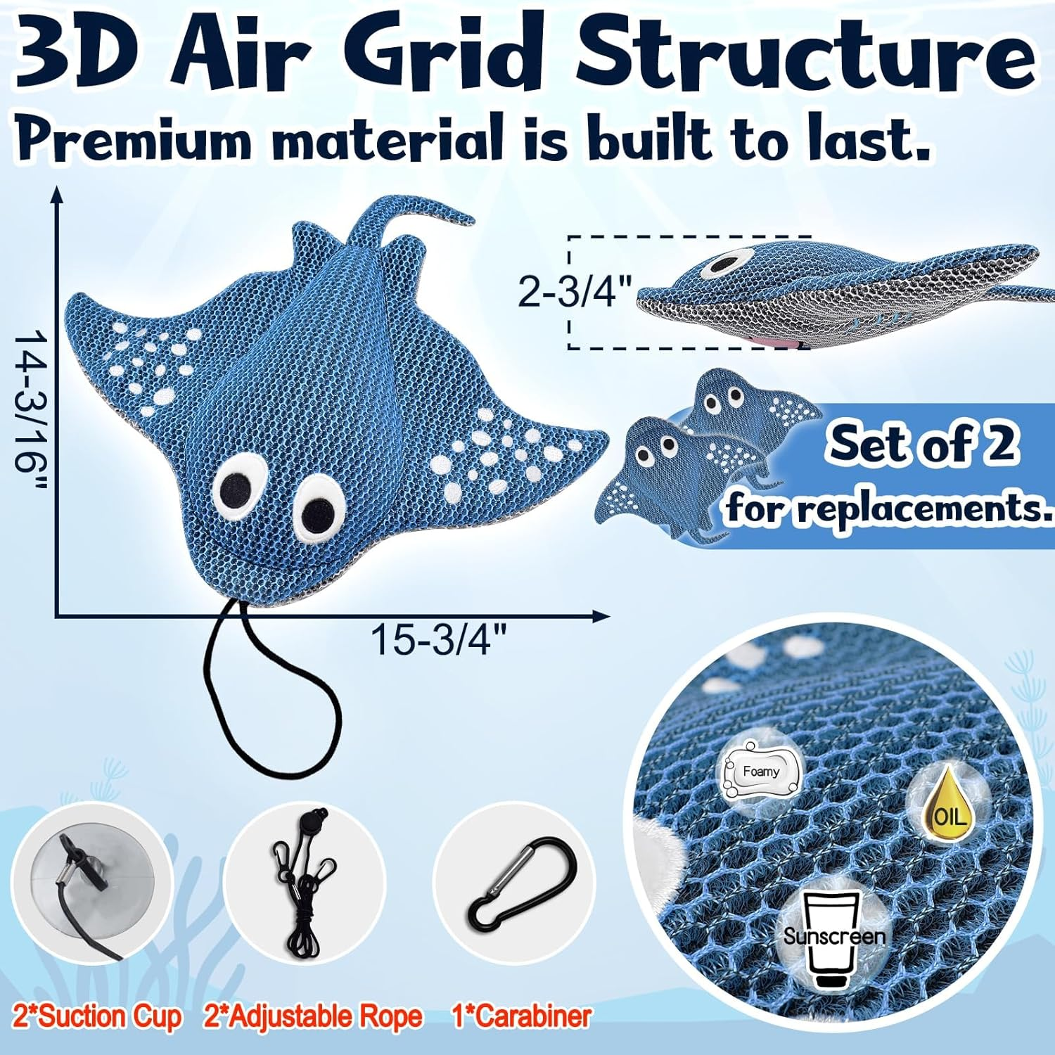 Stingray Hot Tub Scum Absorber, Reusable Washable for Spa Scum Ray Floating, Hot Tub Oil Absorber Cleaner Accessories for Adults image number 1