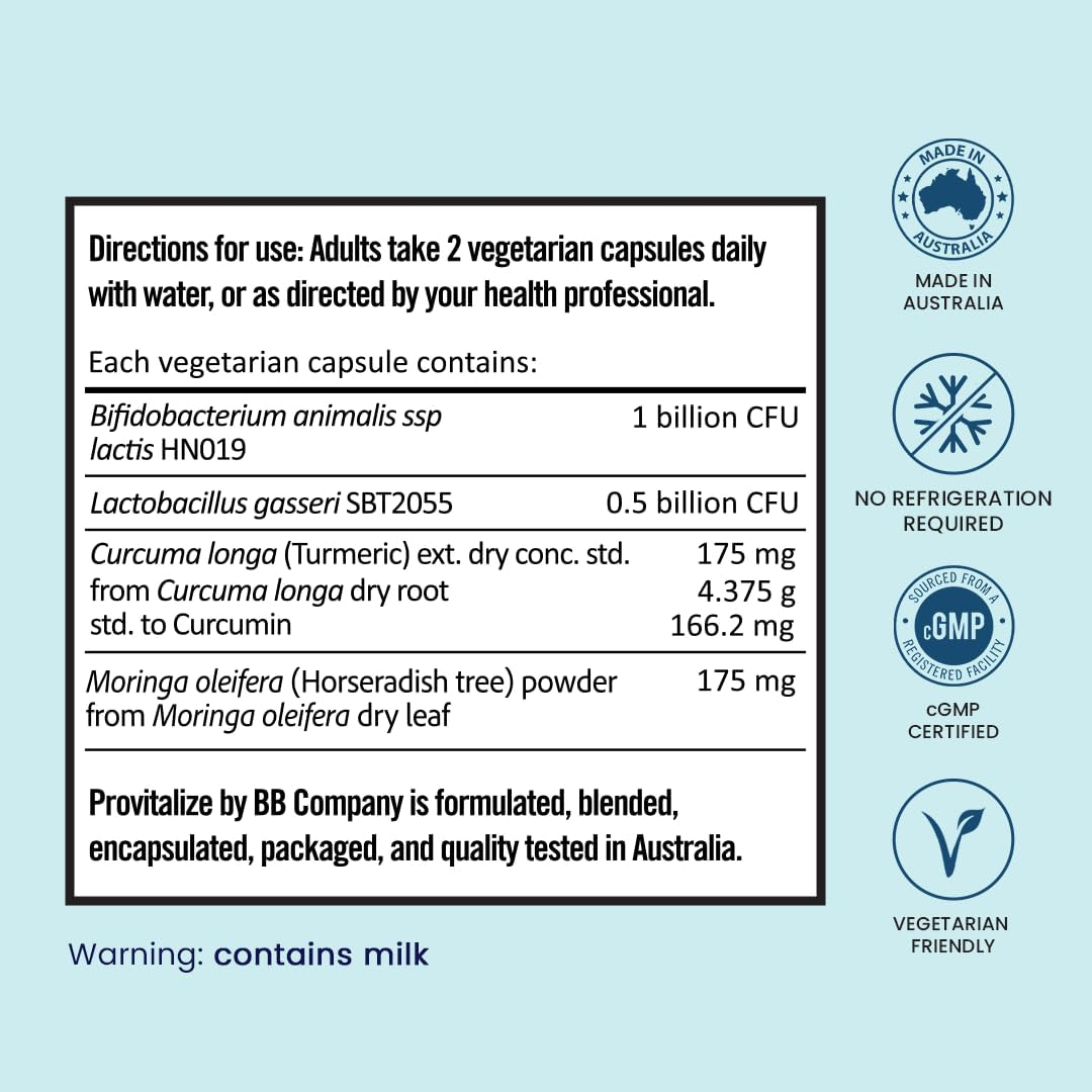 BB Company Provitalize | Probiotics for Women, Menopause | Joint Support, Sexy Midsection Curves, Gut Health, Bloat | Turmeric Curcumin Moringa | 60 Ct image number 6
