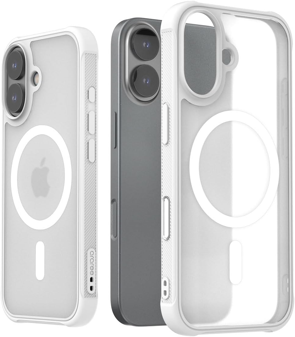 Araree Ar27977I17 Iphone 17 Case, Hybrid Shockproof, Magsafe Compatible, MIL Standard, Air Cushion, Anti-Slip Bezel, Embedded Magnet, Strap Hole, Easy to Put on and Take Off, Precision Design, White image number 5