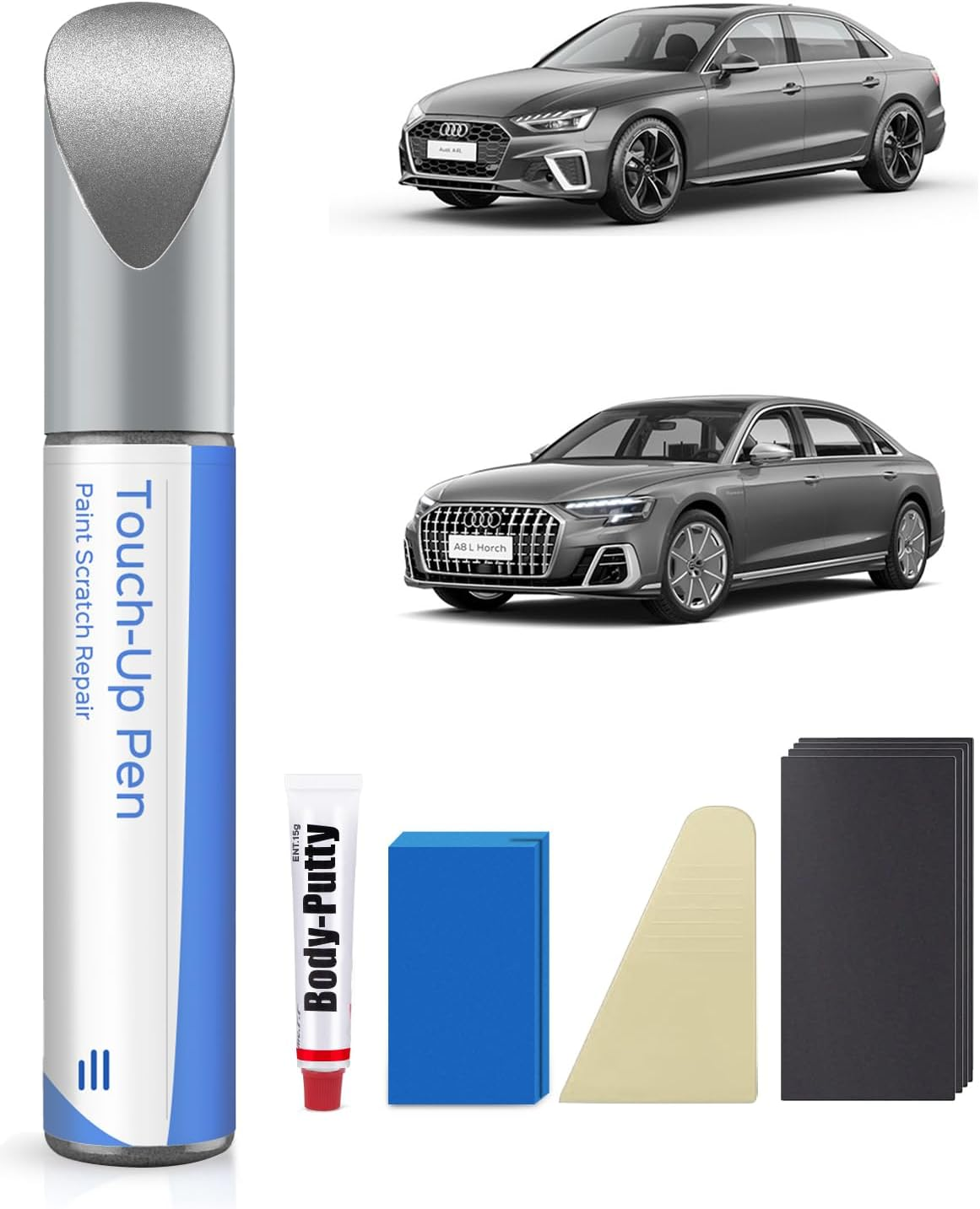 Glacier White Metallic(Ls9R/2Y) Touch up Paint Repair Kit Compatible with Audi - DIY Kit Exactly Matches Chips and Nicks