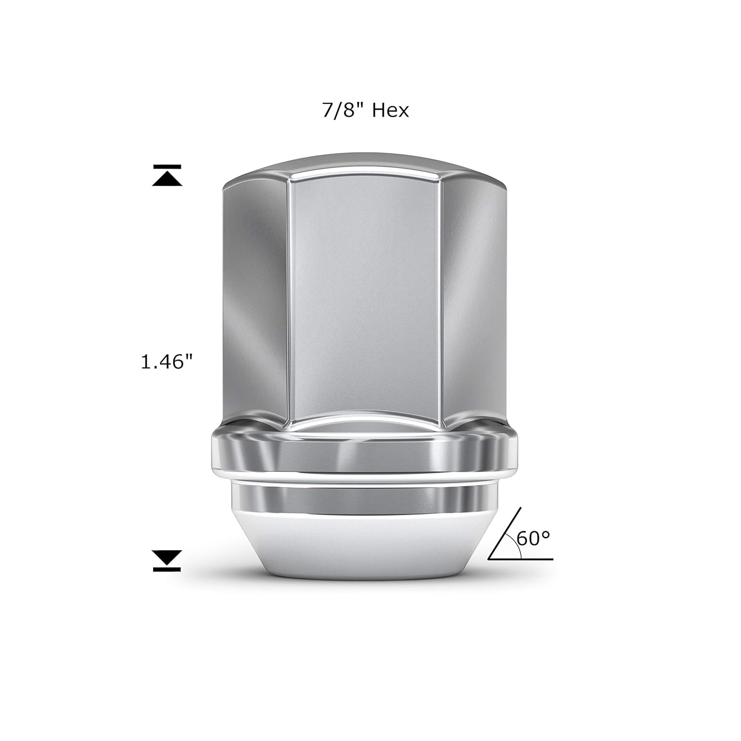 White Knight 1710D-4 Chrome 9/16" Dodge OEM Factory Style Lug Nut for Durango, Dakota, Ram 1500, 4 Pack image number 2