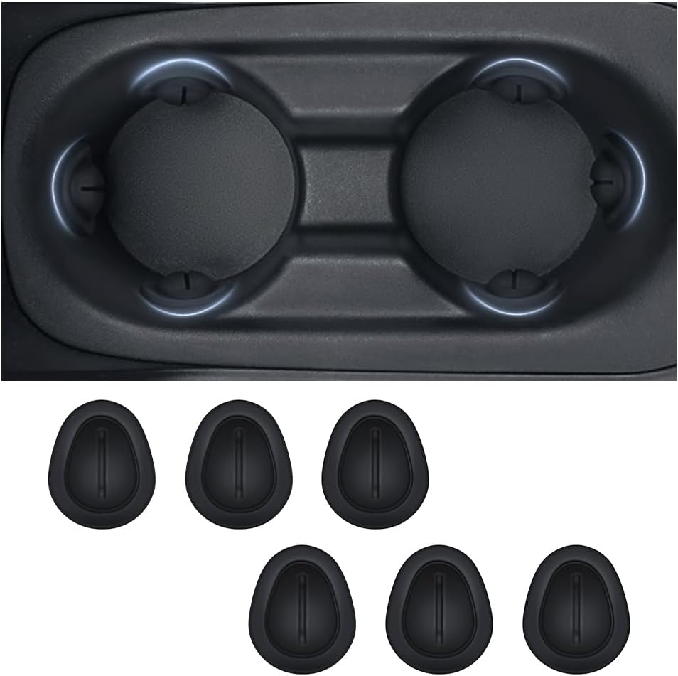 Car Cup Holder Position Limiter,Silicone anti Shake Car Coasters Bottle Stabilizers with Self-Adhesive,Universal Water Bottle Holder Limiter Car Interior Accessories (6PCS)