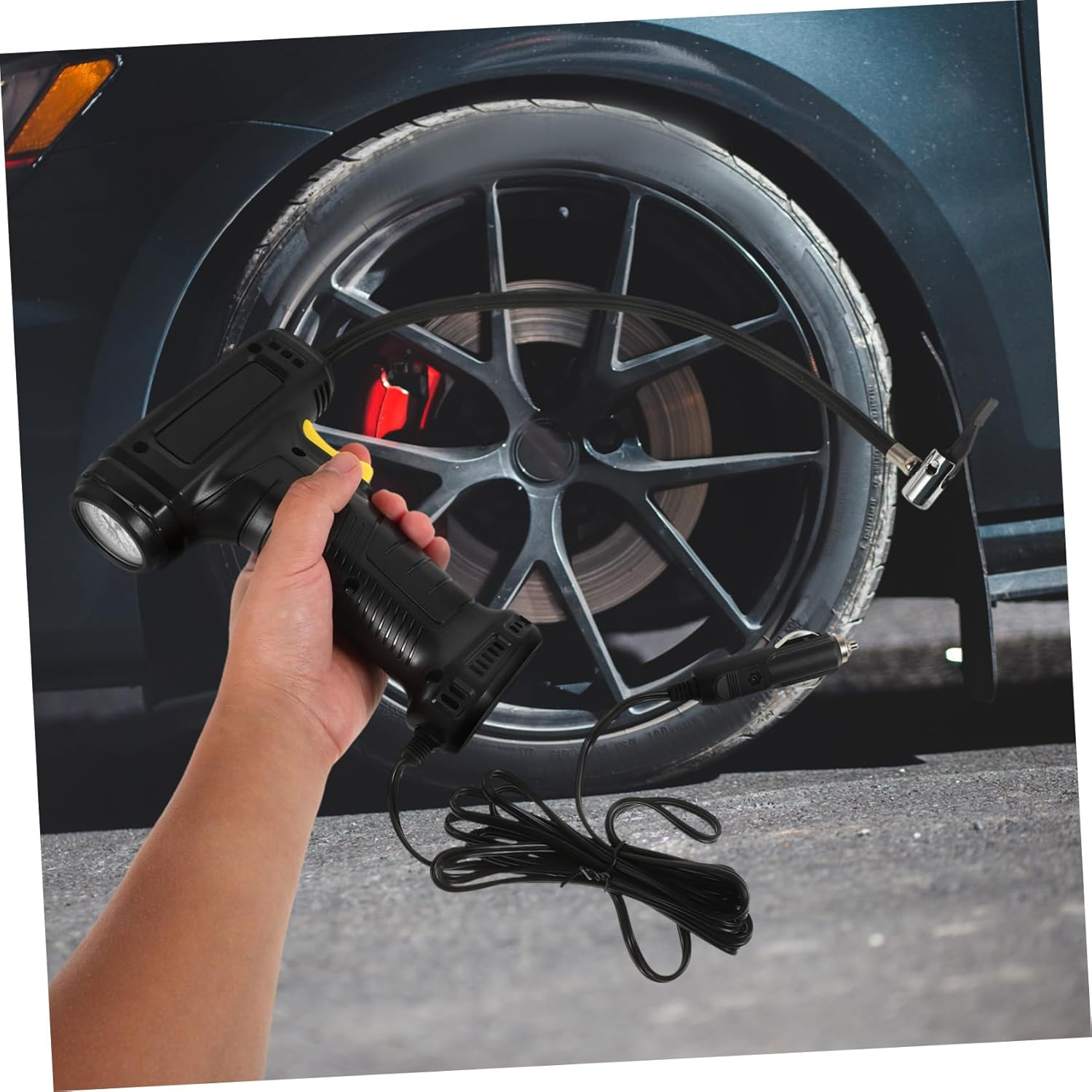 PAMINGONO High-Performance Car Air Pump Electric Tire Inflator Gauge Portable Bike Tire Pump Inflation for Automotive Inflatables image number 5