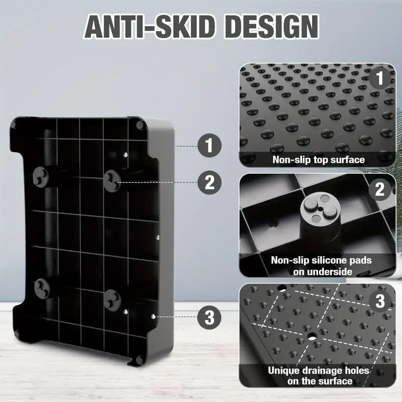 PTEROMYS Mobility Step Stool, Heavy Non-Slip Step Platform Indoor and Outdoor, Portable Standing Supports for Cars, Bed, Door, Stair or Bathroom, Black-Gray (Black) image number 4