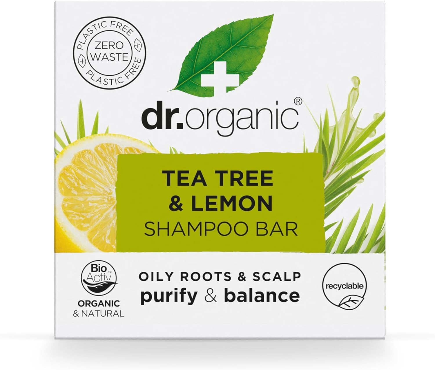Dr Organic Tea Tree & Lemon Shampoo Bar, Purifying, Oily Roots & Scalps, NEW, Plastic Free, Natural, Vegan, Cruelty-Free, Paraben & Sls-Free, Organic, 75G image number 5