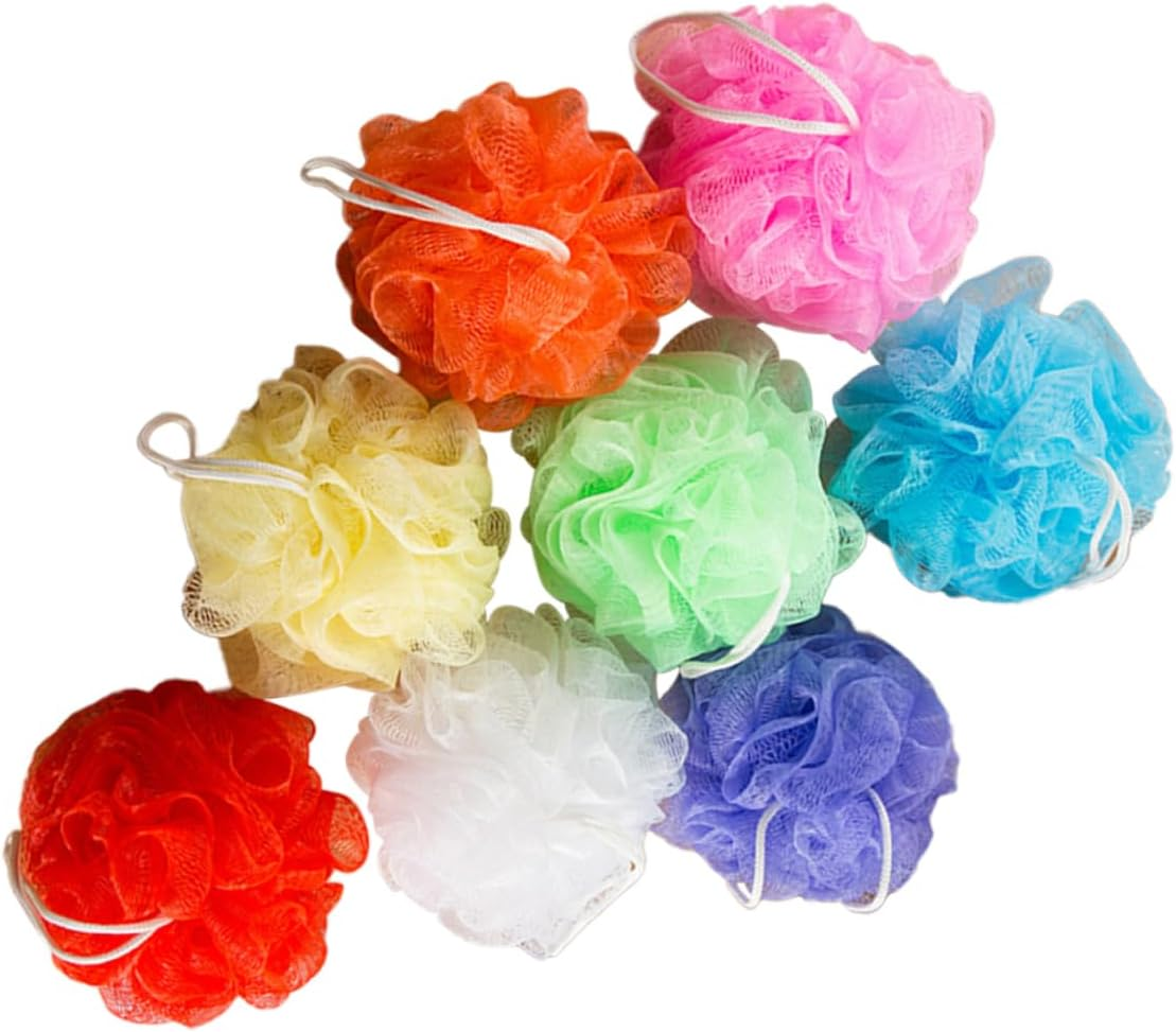 HAPINARY 16Pcs Bath Ball Bath Flower Mesh Net Body Scrubber Lanyard Reusable Gentle Skin Care