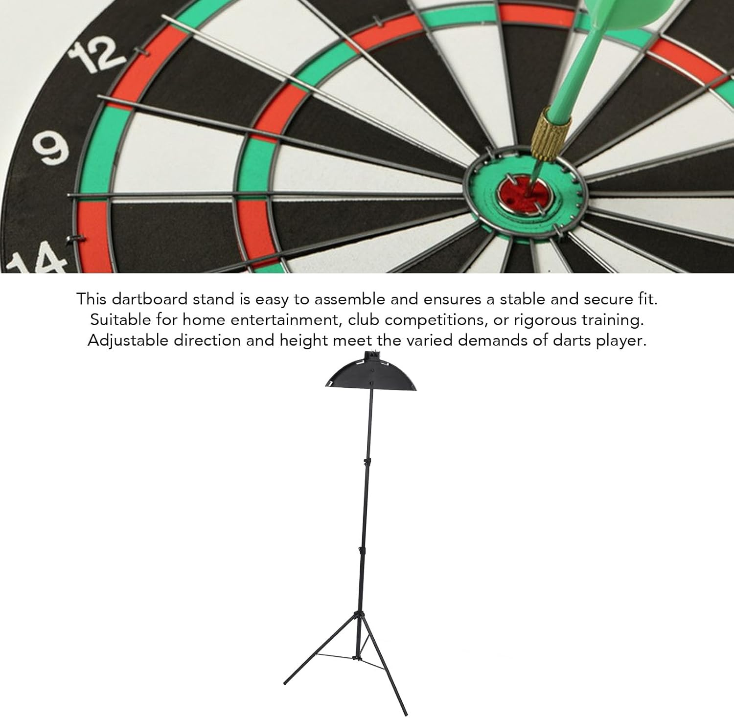 Professional Dartboard Stand, Adjustable Height Tripod Dartboard Holder, Stainless Steel Travel Tripod Board Holder, Stable Design, Easy to Assemble image number 2