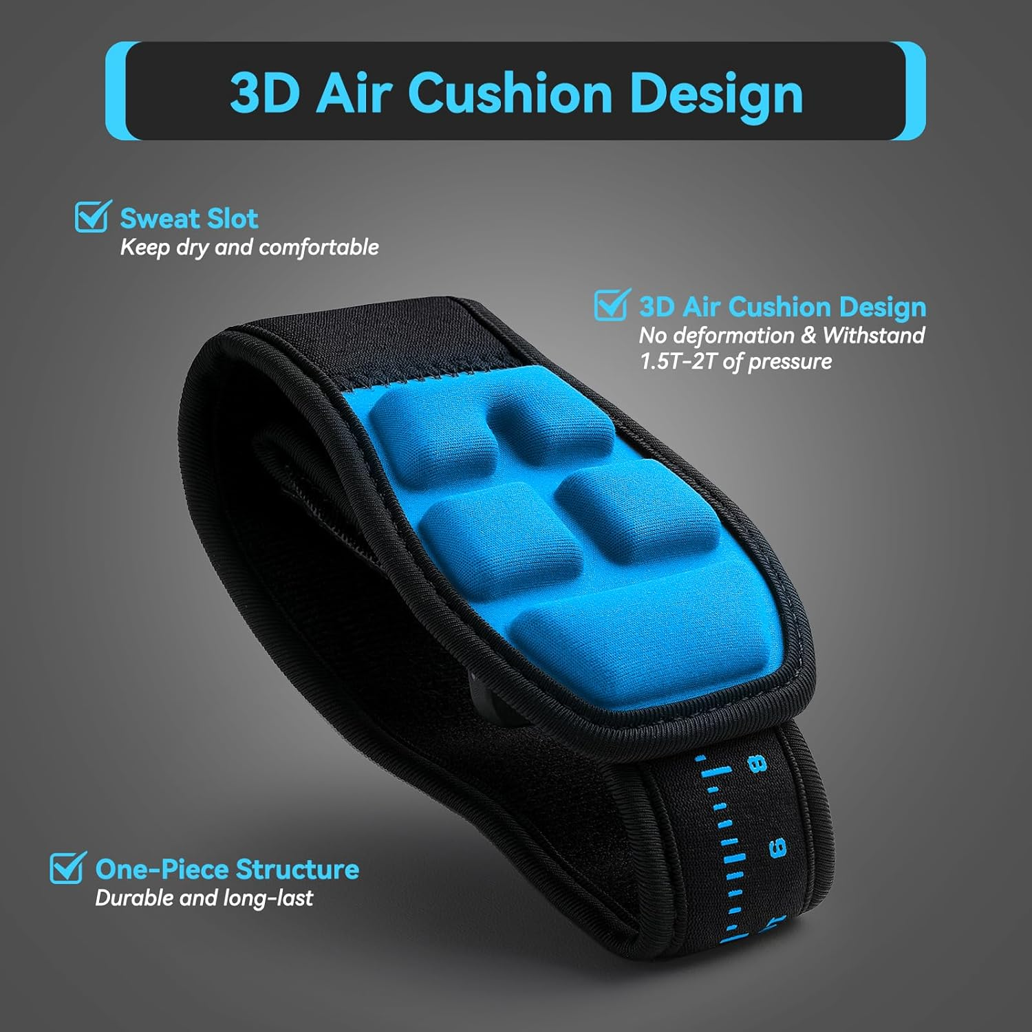 AGPTEK 3D Air Cushion Elbow Brace for Tendonitis and Tennis Elbow Pain Relief, Golfers Elbow Support Strap Counterforce Arm Band Epicondylitis Clasp with Compression Pad for Men & Women, 1 Pack (Blue)