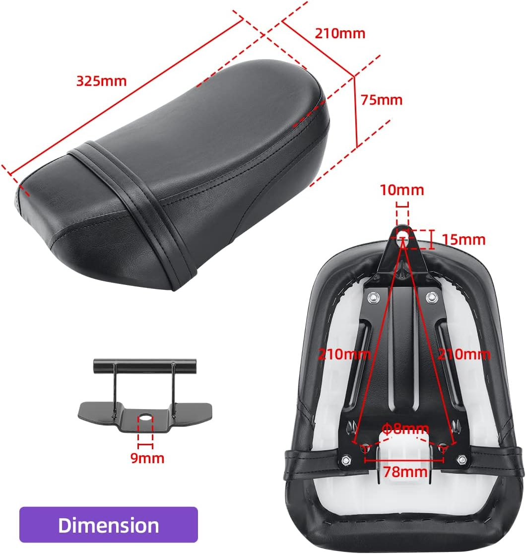 Passenger Seat and Foot Pegs Kit for Kawasaki Vulcan 650 VN650 2015-2023