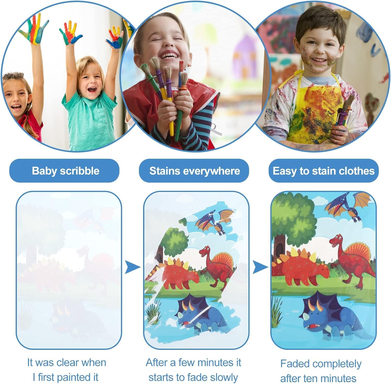 6 Pack Magic Water Coloring Book, Magic Painting Books with Water Pen Mess Free Coloring Books for Toddler 2-4Years Reusable Coloring Book-Children 3+ image number 1