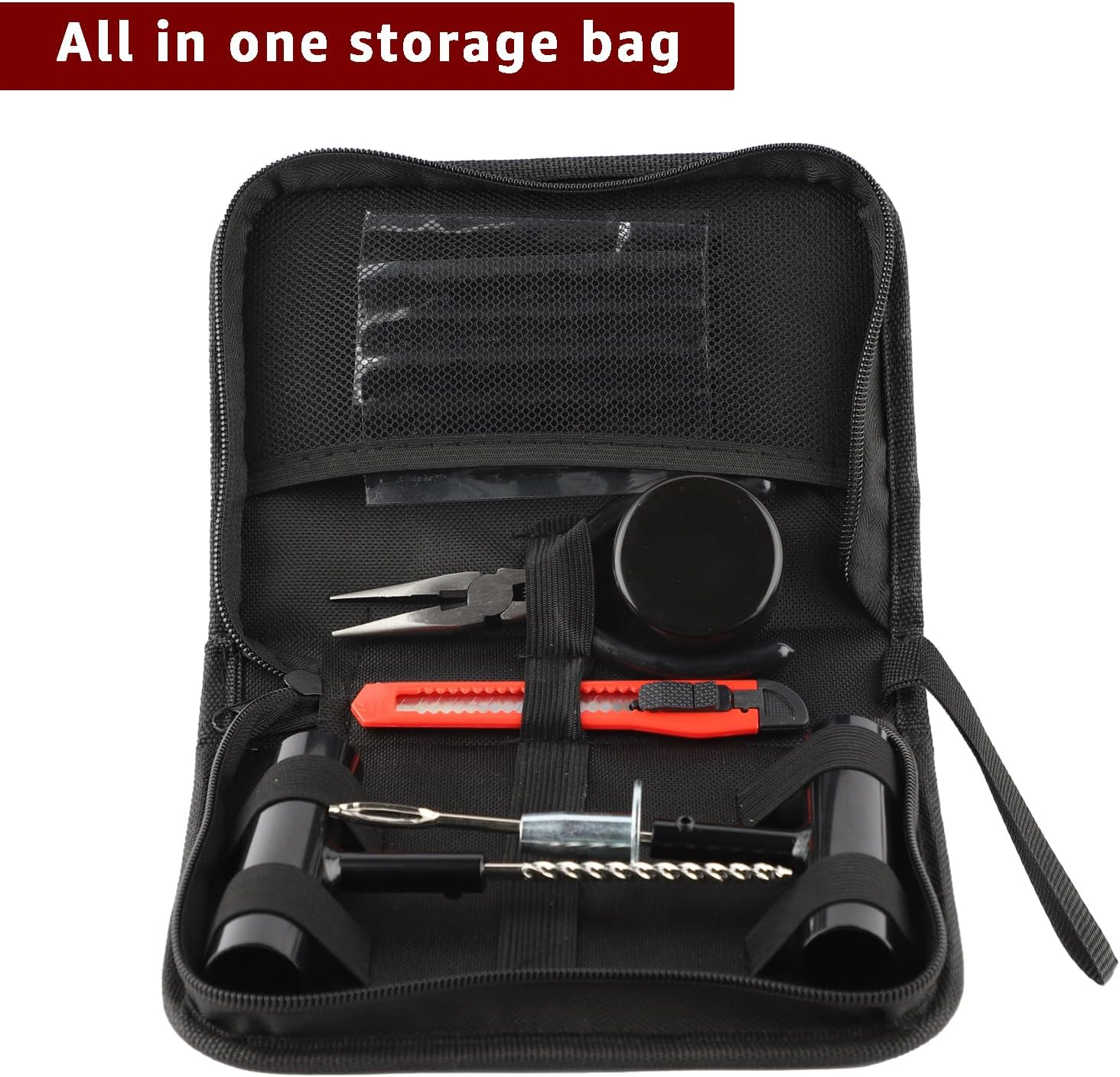 ITEQ Flat Tire Repair Kit with Plugs, Heavy Duty 31 Pcs Tire Repair Tool Set for Car, Truck, RV, Jeep, ATV, Motorcycle, Tractor, Trailer Flat Tire Puncture Repair image number 1