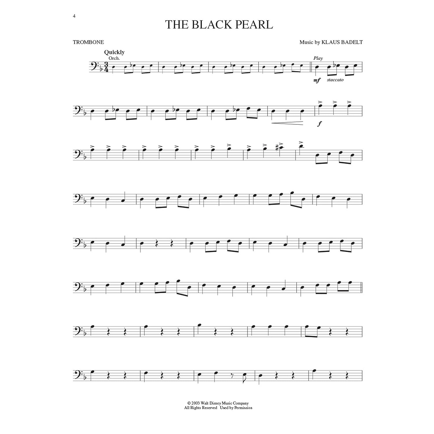 Pirates of the Caribbean: for Trombone (Hal Leonard Instrumental Play-Along): Instrumental Play-Along - from the Motion Picture Soundtrack image number 3