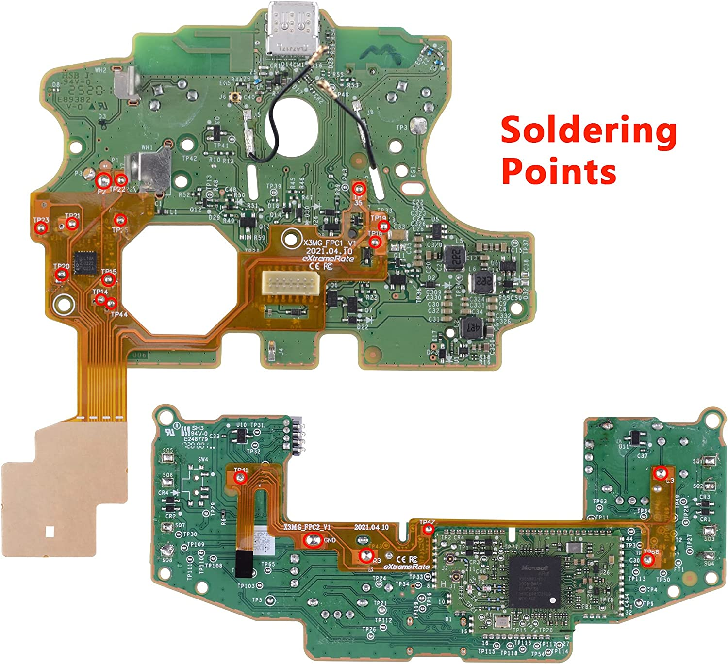 Extremerate Textured Green HOPE Programable Remap Kit for Xbox Series X/S Controller, Upgrade Boards & Redesigned Back Shell & Side Rails & Back Buttons for Xbox Core Controller - Textured Green image number 4