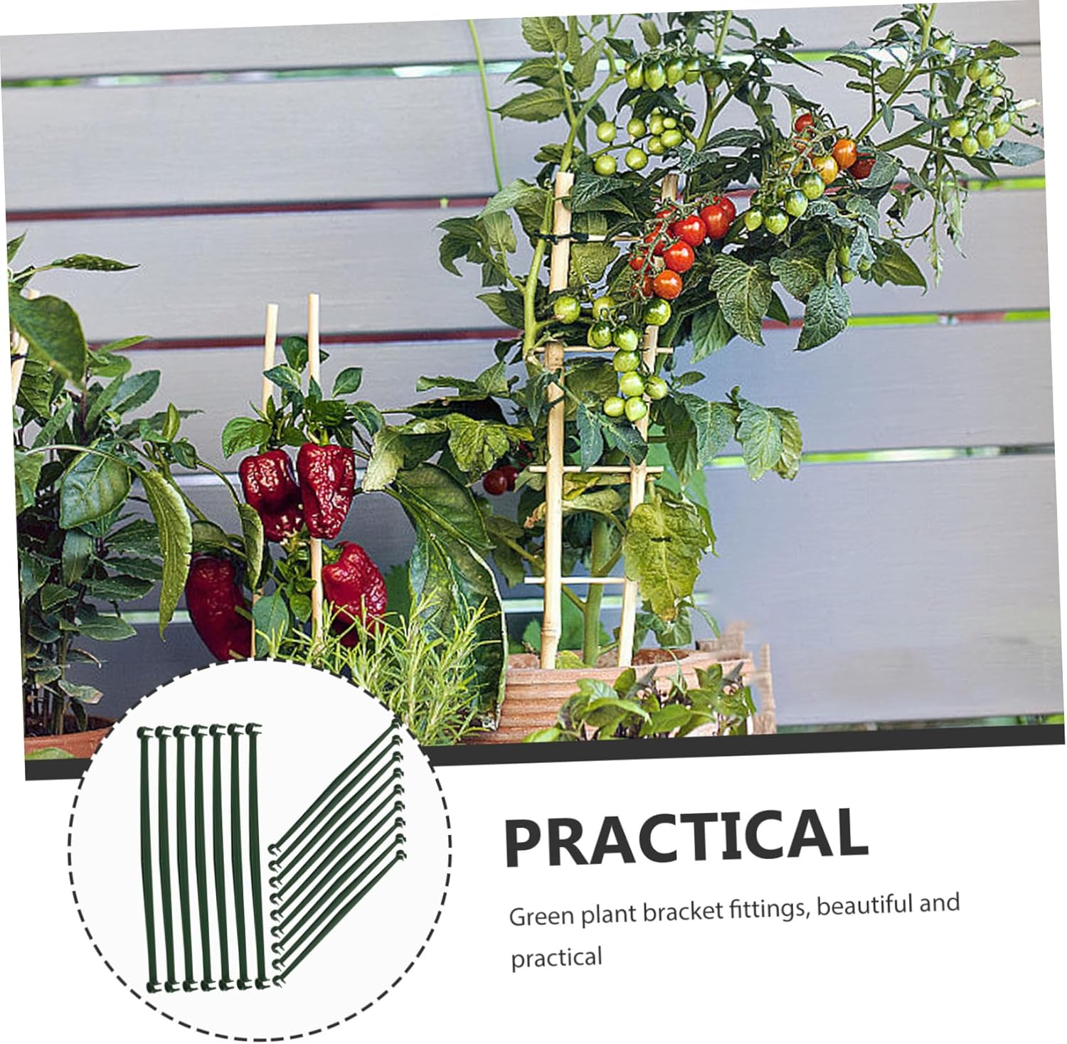 BCOATH 36Pcs Stake Arms Cages for Gardening Deformable Plant Supports Plastic Connector Rod Plant Stake Rod for Trellis Climbing Rack for Garden image number 6