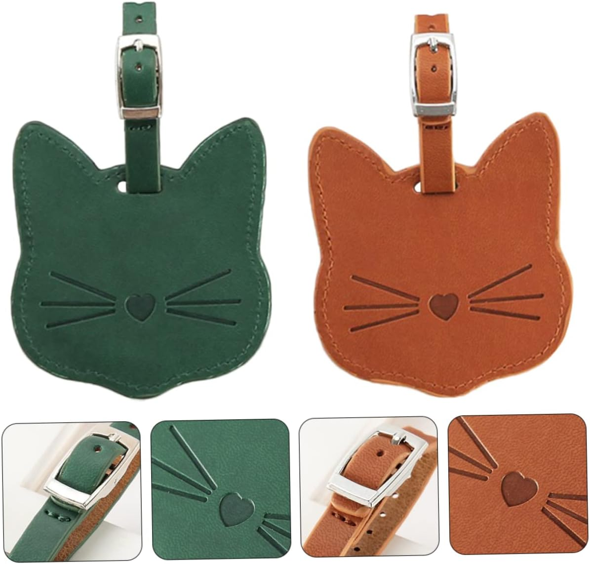 SHERCHPRY 4 Pcs Leather Luggage Tag Leather Suitcase Luggage Tag for Suitcases Travel Tag Leather Suitcase Labels Luggage Bag Tags Travel Id Tags Leather Luggage Tags Pu Leather Ceramic Tile