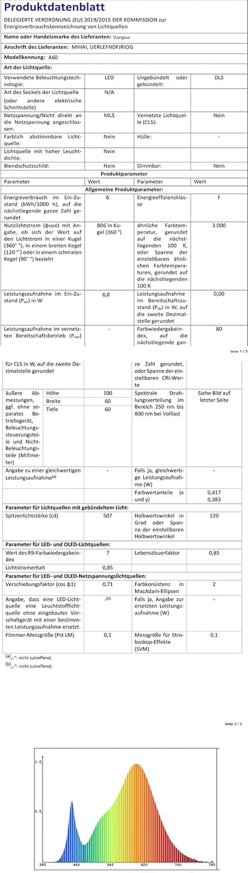 Vanpus E27 LED Warm White Filament 2700K 4W, Dim4Mbar Vintage Classic Edison LED Lamp Bulb T150 image number 6