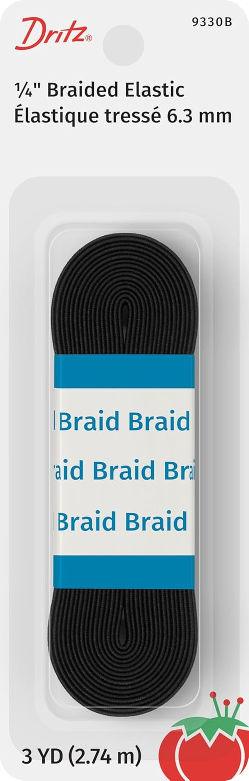 Dritz X, Black Braided Elastic, 1/8-Inch by 4-Yard - Black, 1/4-Inch By 3-Yard image number 3