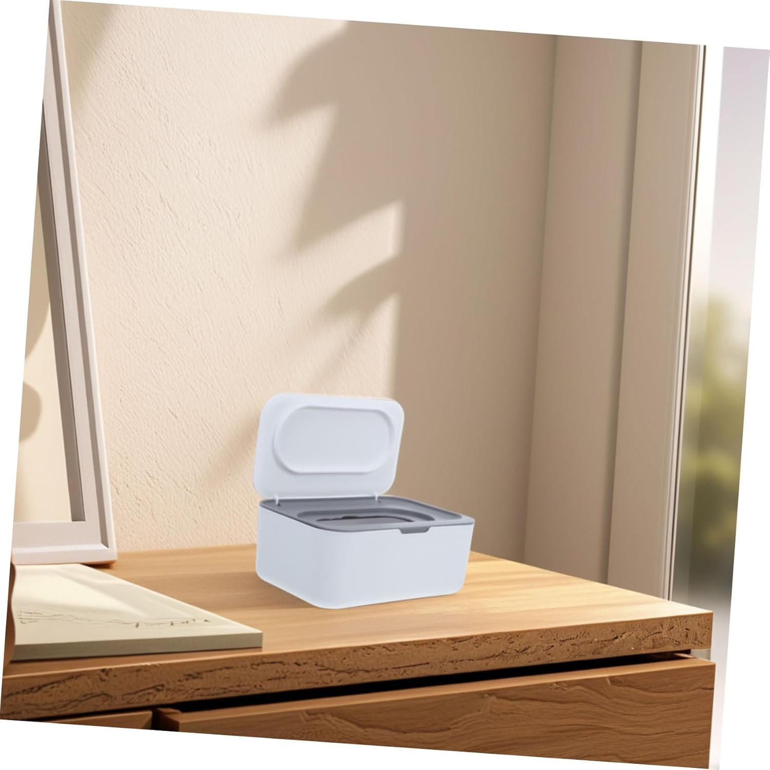 CANIGHT Wipes Dispenser Lid Moisture-Preserving Wipe Holder Box for Home Office and Car Use Elegant Dust Storage Case White