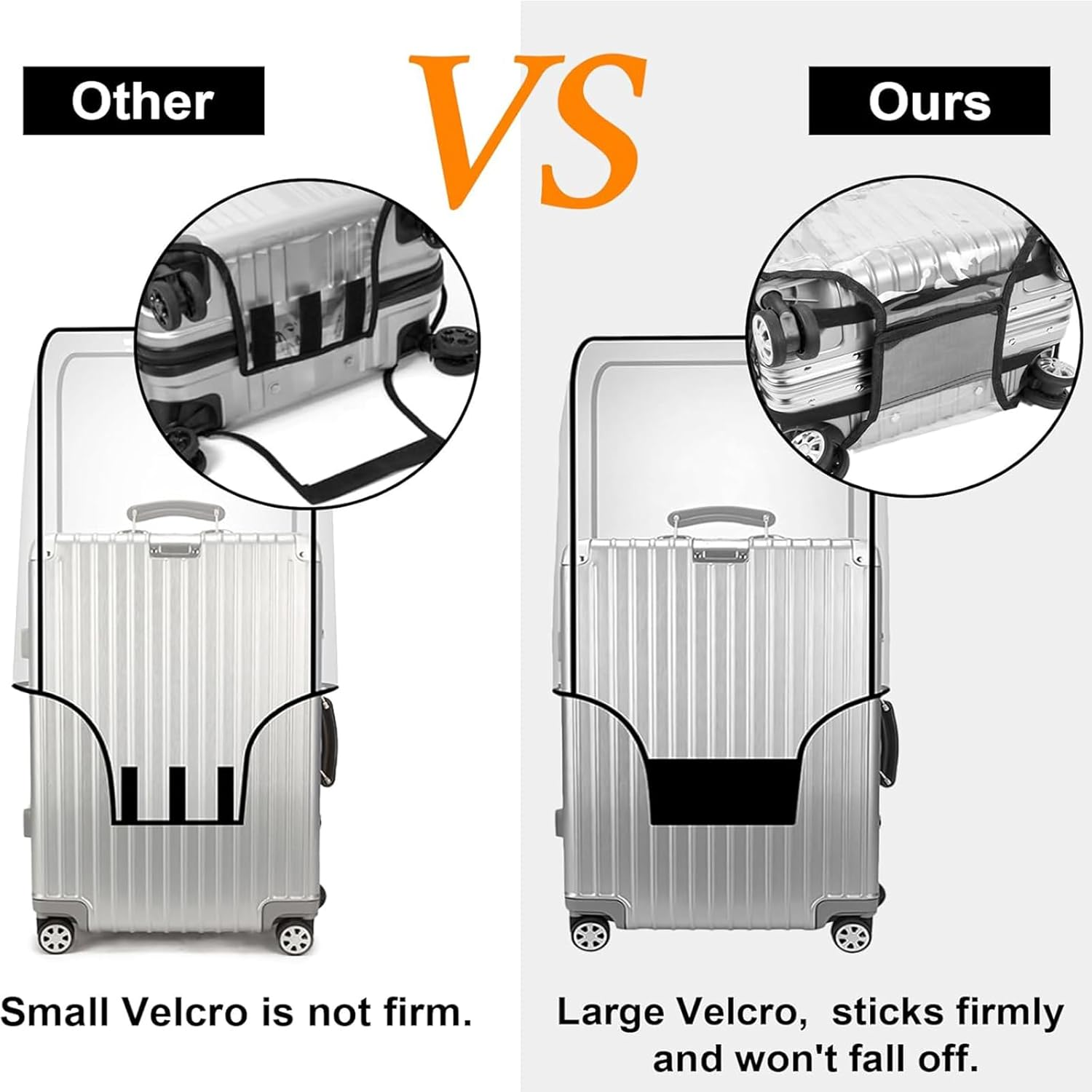 DAWNTREES Luggage Cover,28 Inch Clear PVC Suitcase Cover Protectors Luggage for Wheeled Suitcase,Travel Accessories (28Inch) image number 5