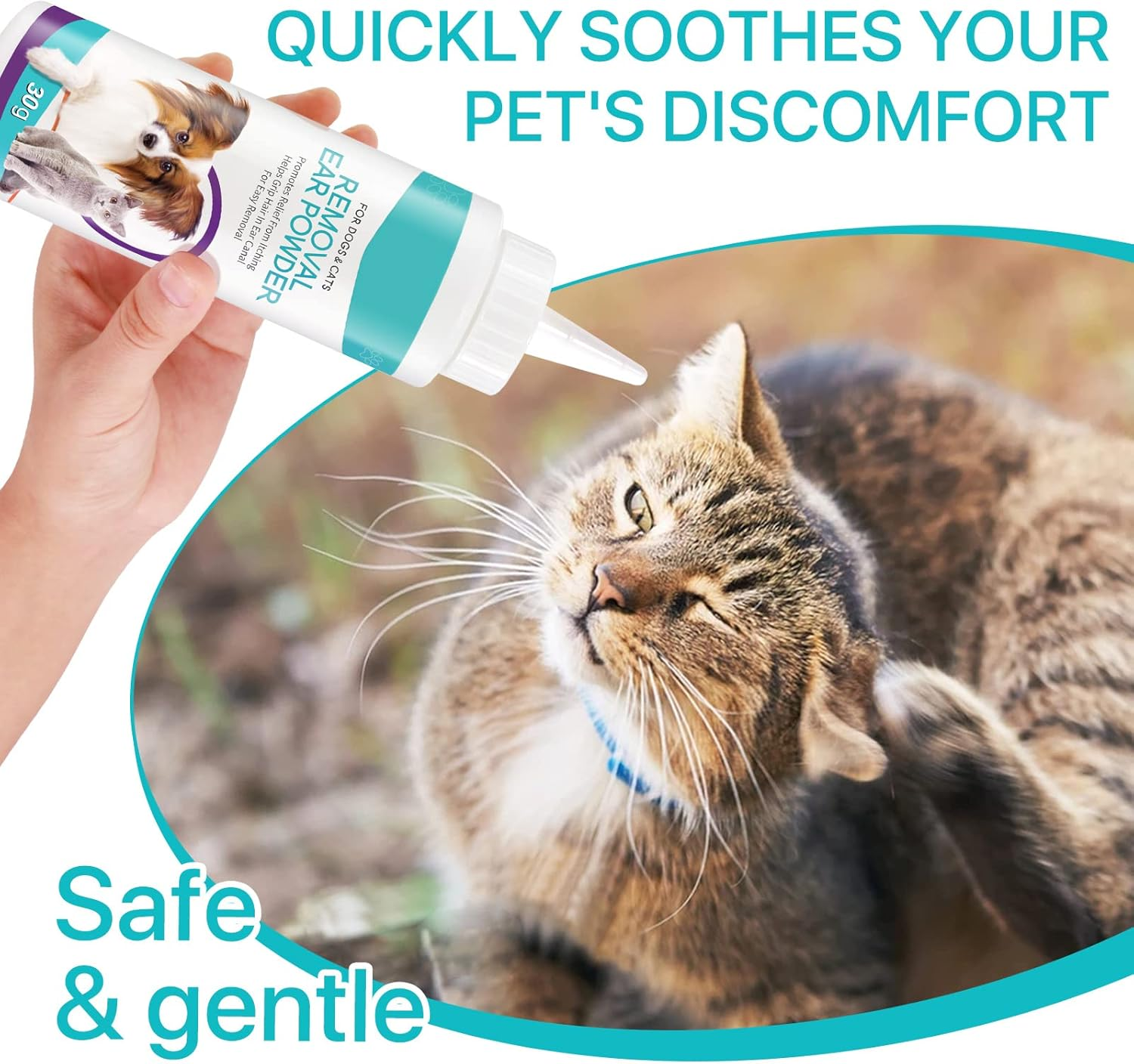 Dog Ear Cleaner - Removal Ear Powder for Pets,Dog Ear Infection Treatment,Supports Infection Prone Ears, Ear Odor in Pets (2PC Ear Powder)