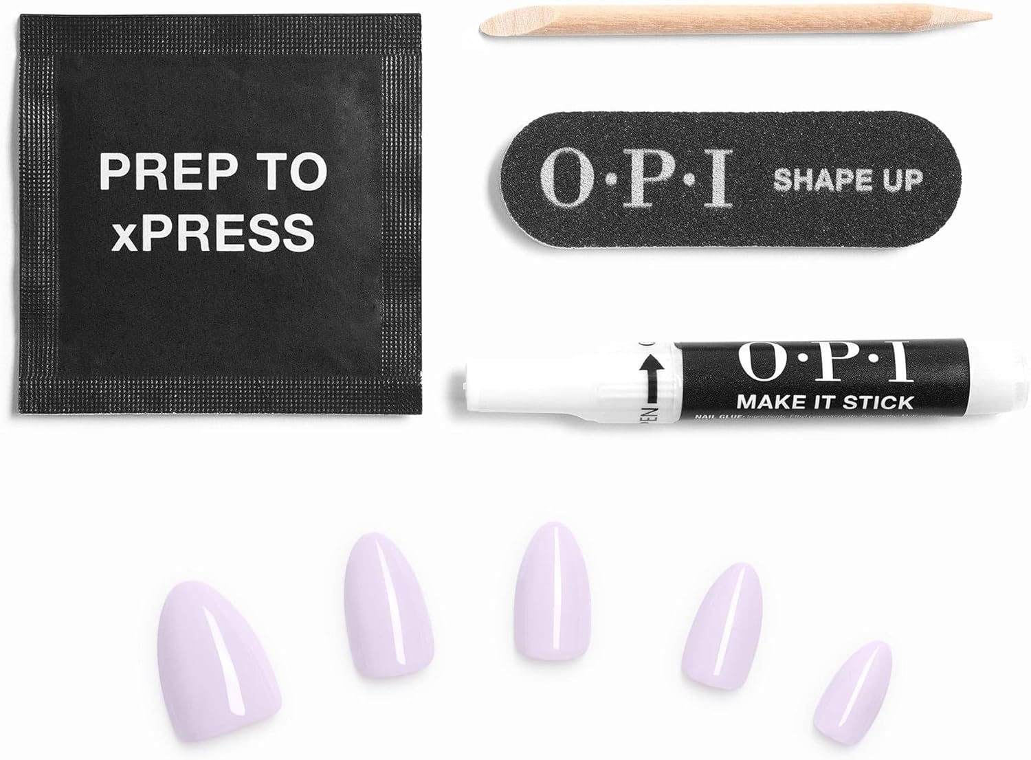 OPI Xpress/On Press on Nails, up to 14 Days of Wear, Gel-Like Salon Manicure, Reusable, Vegan, Sustainable Packaging, with Nail Glue, Polly Want a Lacquer? image number 1