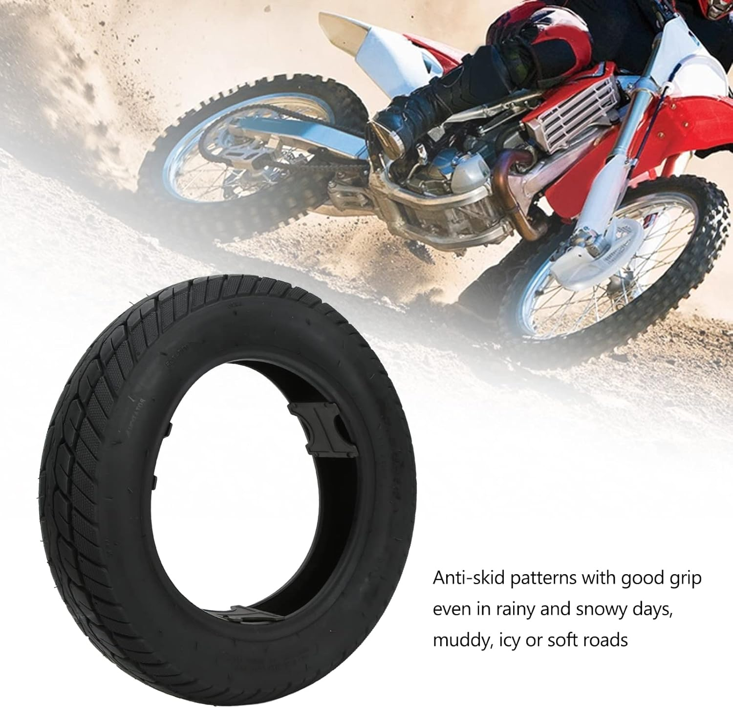 Motorcycle Tyre, Abrasion Resistance Puncture Proof 3.5‑10In Scooter Tire Rubber Comfortable Explosion Proof Strong Bearing Capacity for Motorbike image number 6