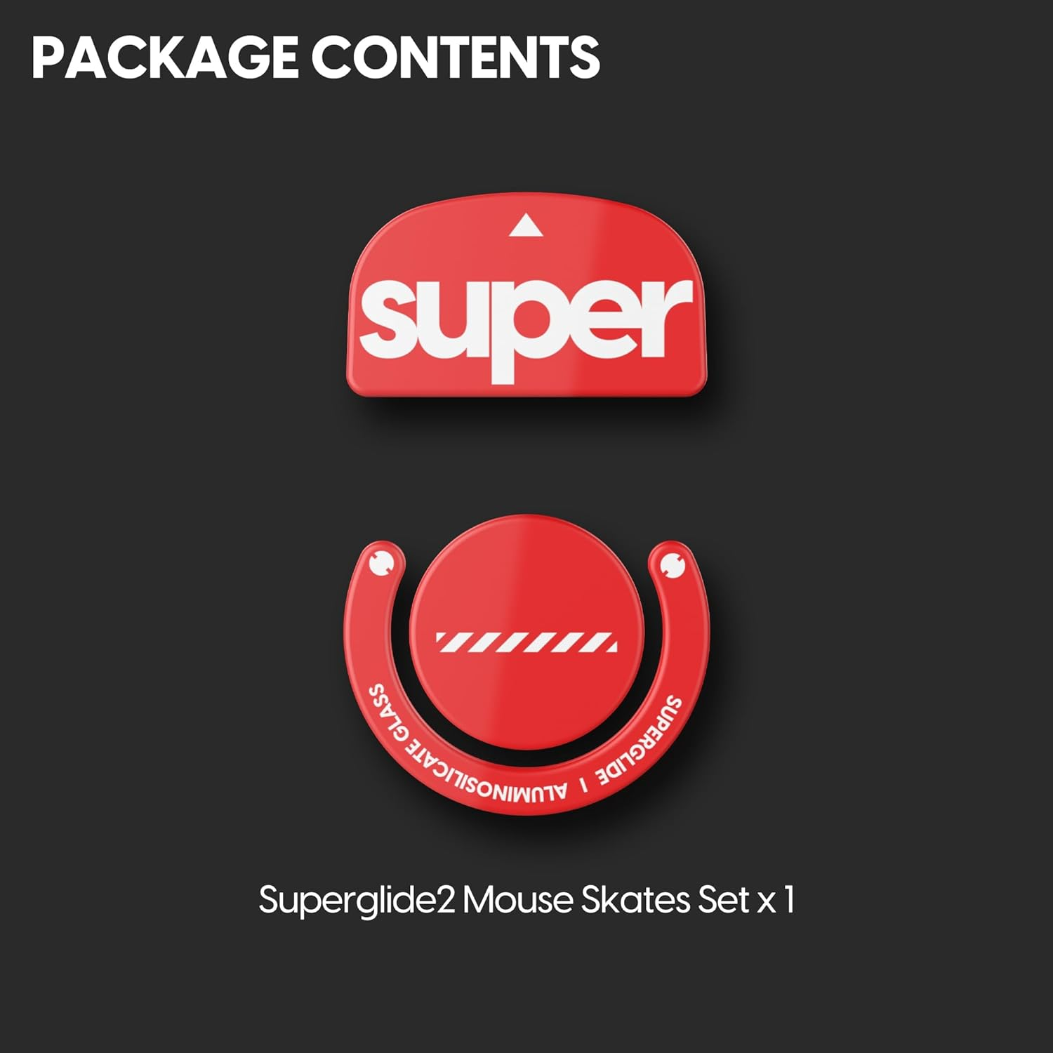 Pulsar Gaming Gears Superglide - Super Smooth Polished Surface Mouse Feet/Skates Made with Ultra Strong Flawless Glass Fast and Durable Sole for Logitech G Proxsuperlight (Red, 2), (LGSSGR2) - White image number 4