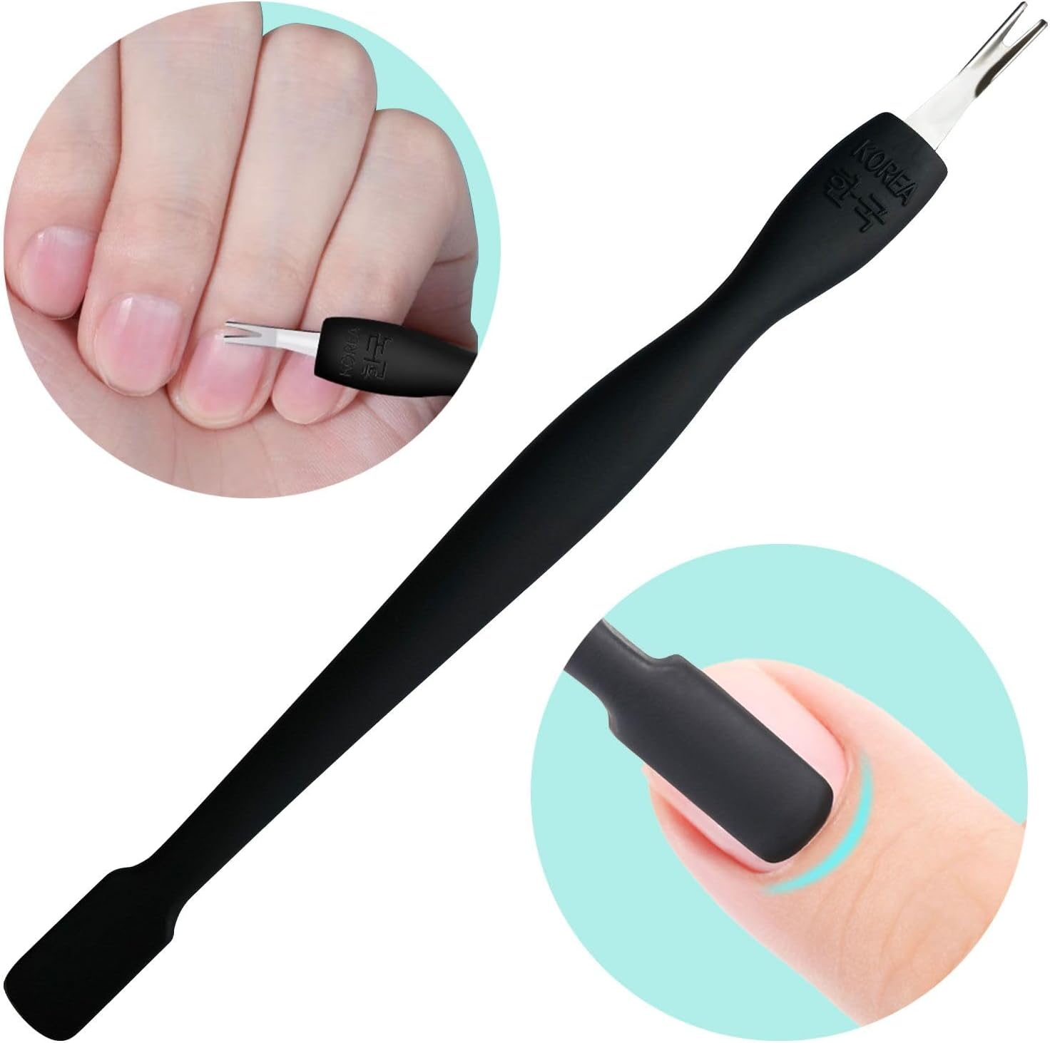 Pingispower Cuticle Pusher with Fork, 2PCS Professional Cuticle Remover Tools, Premium Stainless Steel Cuticle Cutter Durable Manicure Kit and Pedicure Tool Set for Fingernails and Toenails image number 3